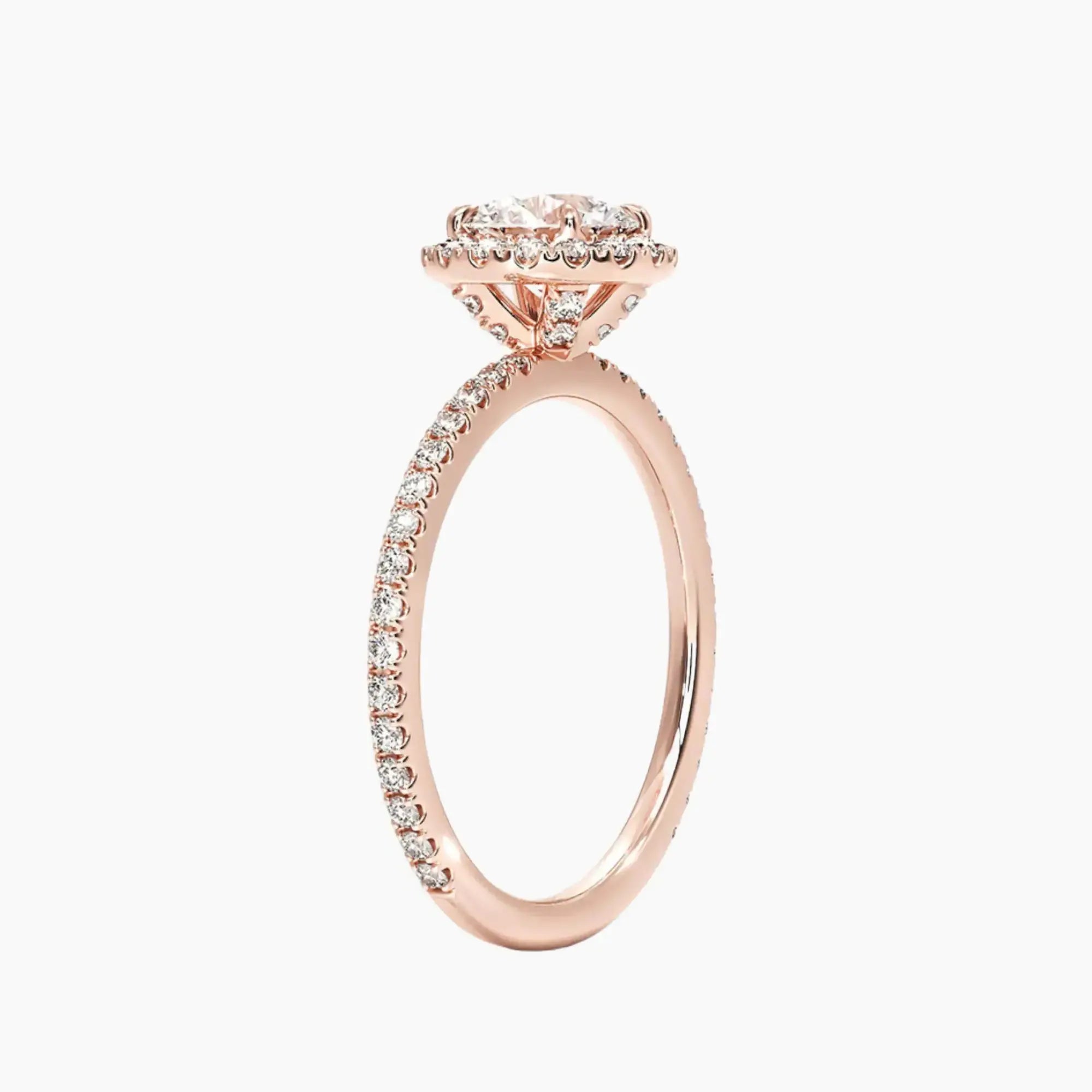 OBSER532 - Cassiopeia Pave Halo Round engagement ring setting view 5