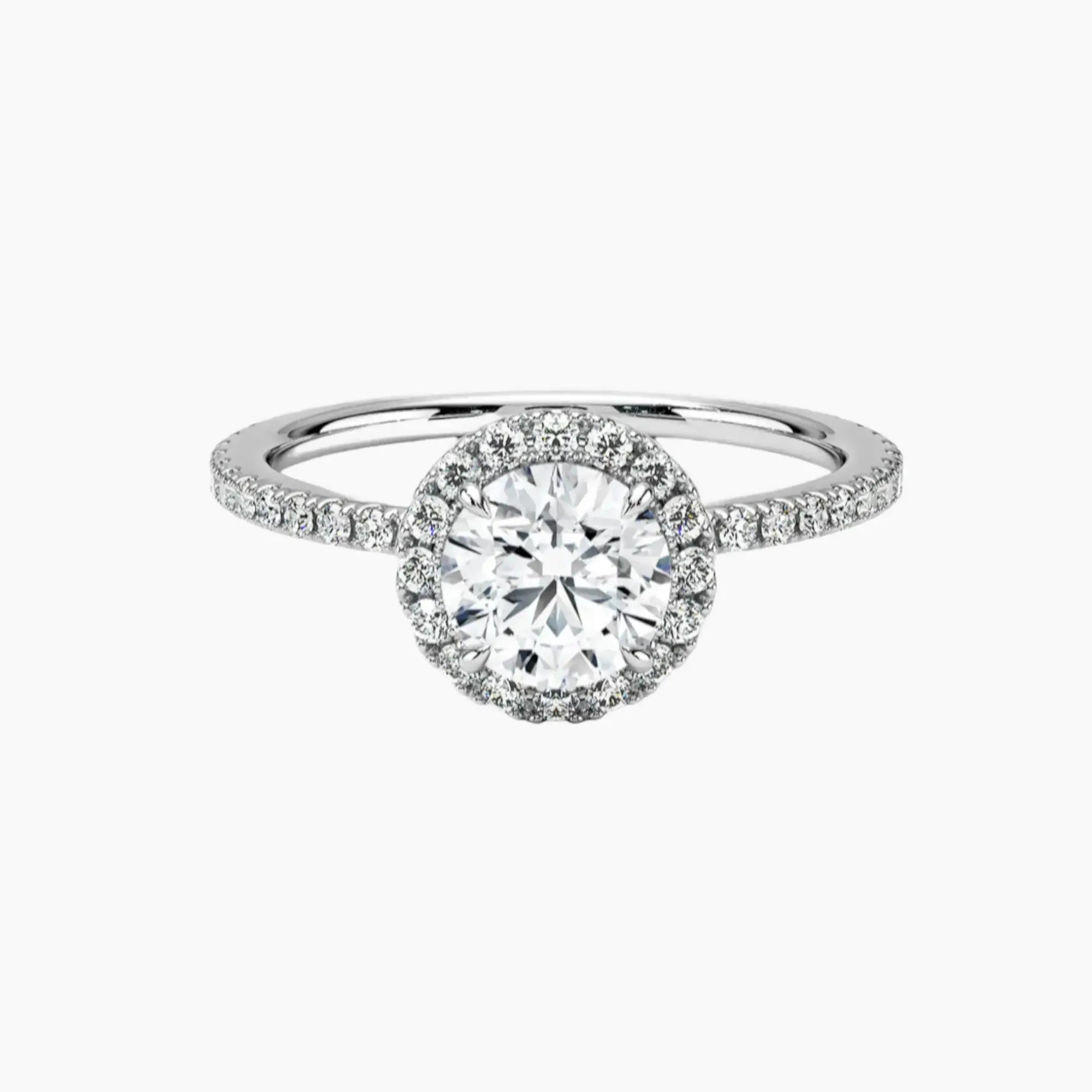 OBSER532 - Cassiopeia Pave Halo Round engagement ring setting view 1