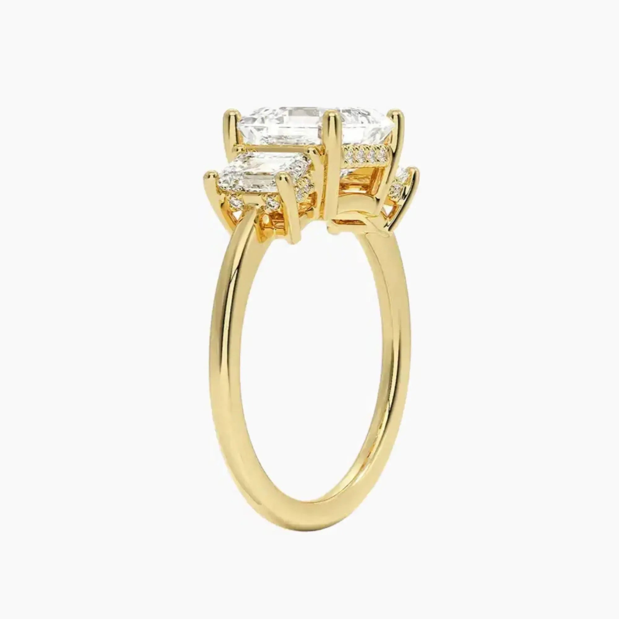 OBSER647 - Aurelia Hidden Halo Three Stone Asscher engagement ring setting view 8