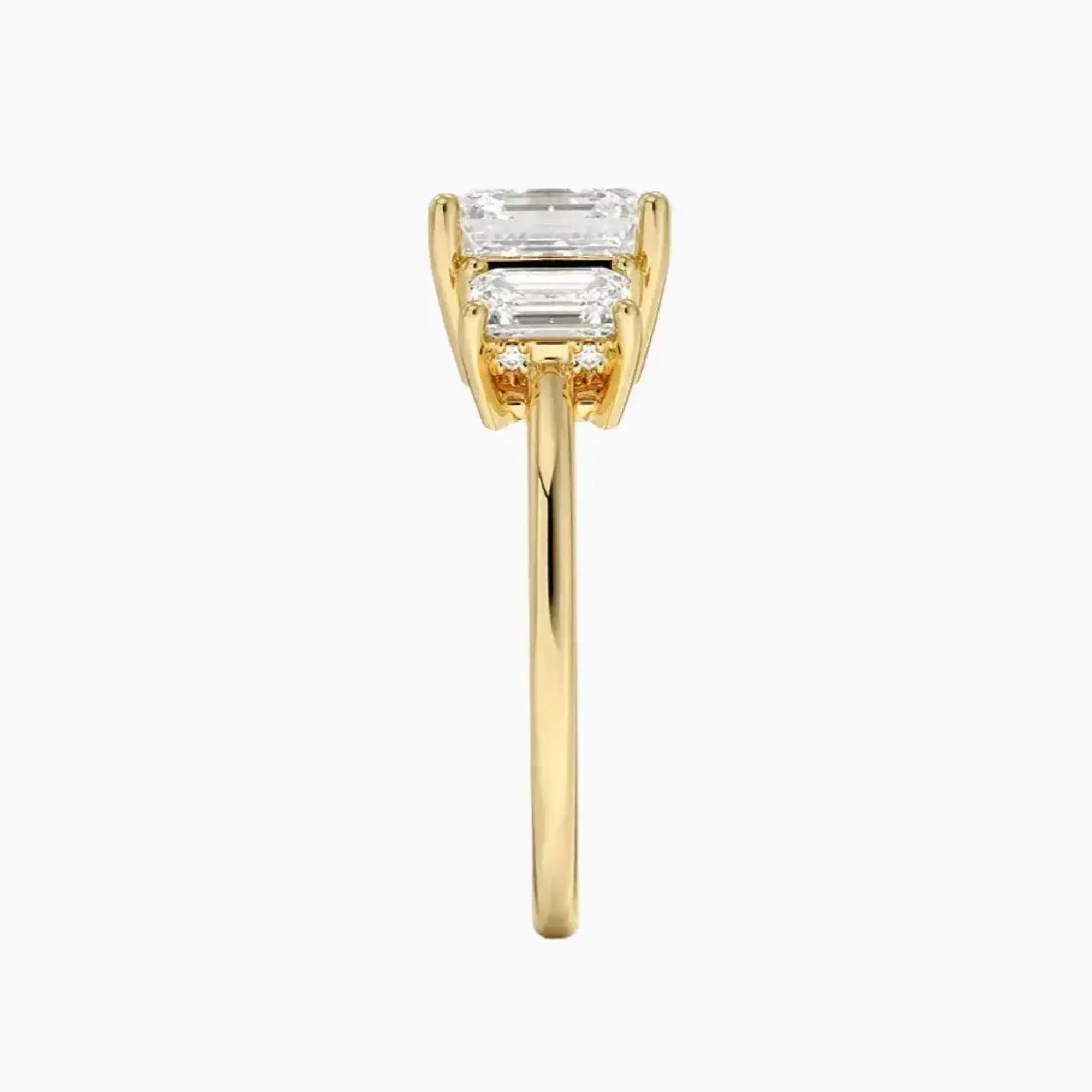 OBSER647 - Aurelia Hidden Halo Three Stone Asscher engagement ring setting view 9