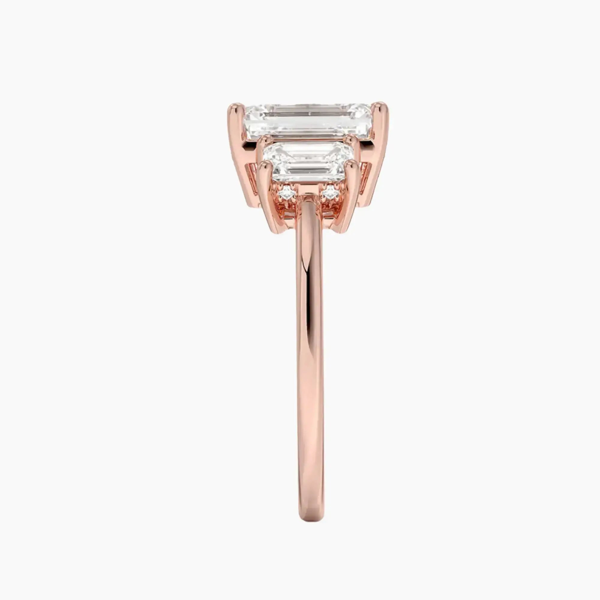 OBSER649 - Aurelia Hidden Halo Three Stone Emerald engagement ring setting view 6