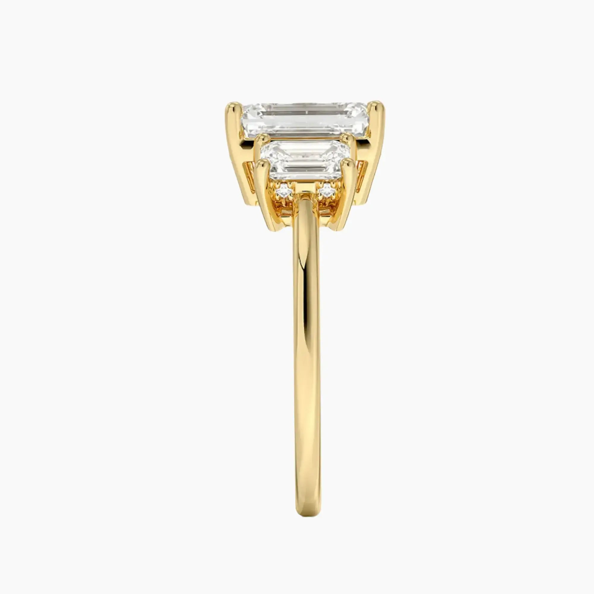 OBSER649 - Aurelia Hidden Halo Three Stone Emerald engagement ring setting view 9