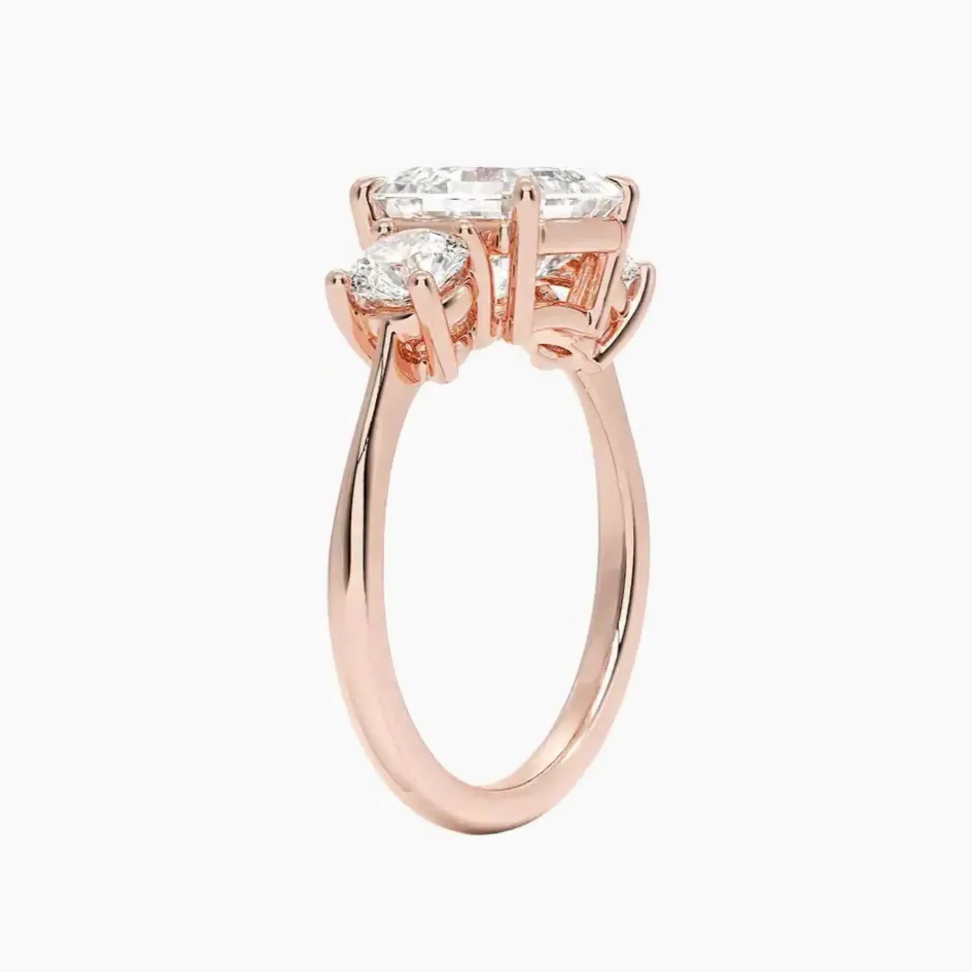 OBSER597 - Seraphina Three Stone Asscher engagement ring setting view 5