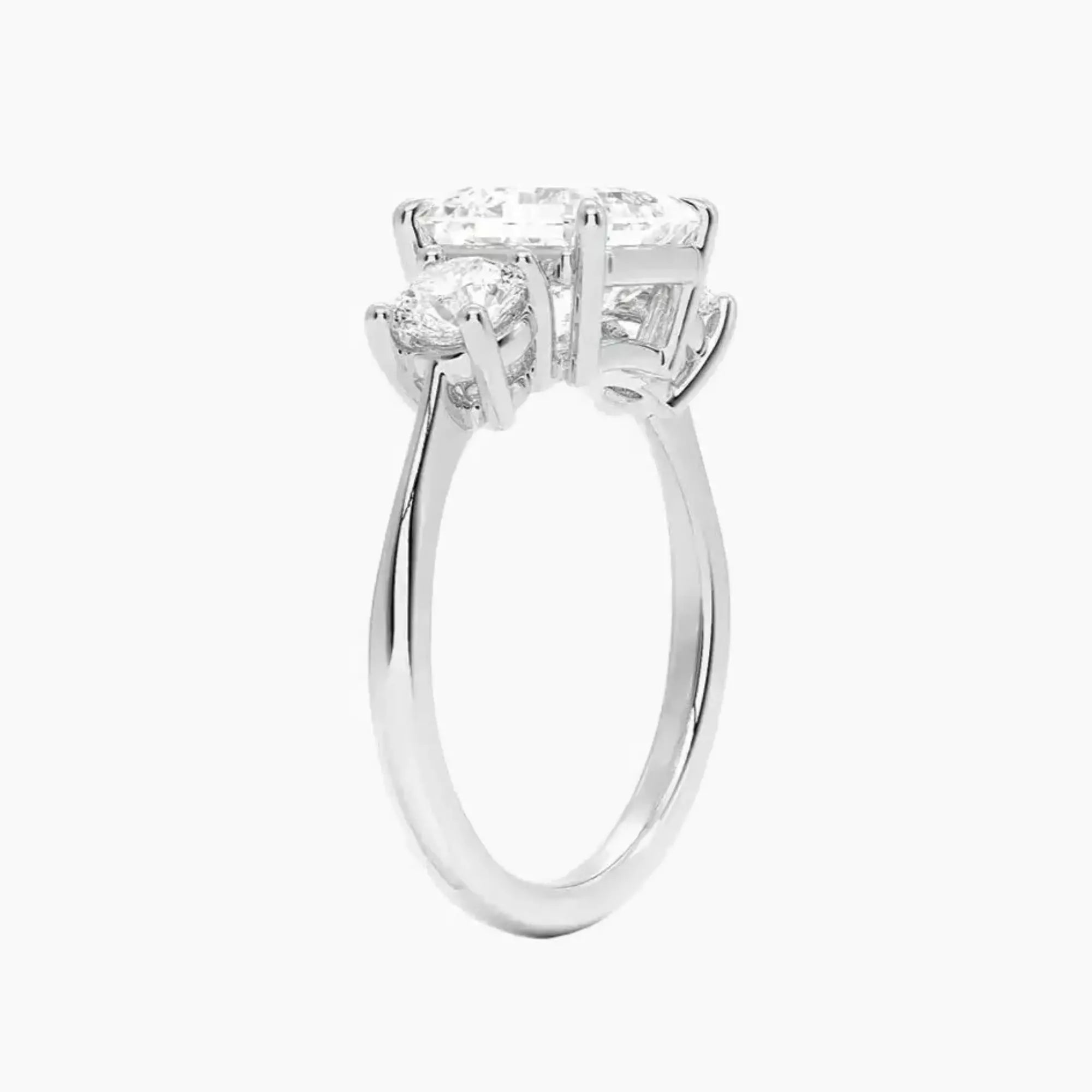 OBSER597 - Seraphina Three Stone Asscher engagement ring setting view 2