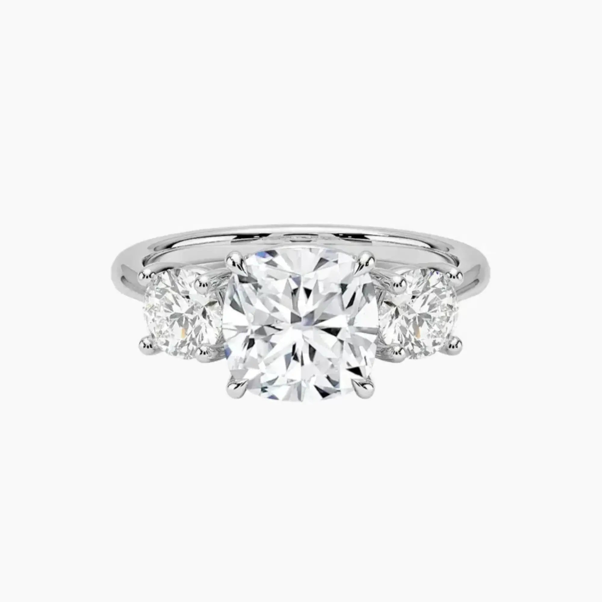 OBSER602 - Seraphina Three Stone Cushion engagement ring setting view 1