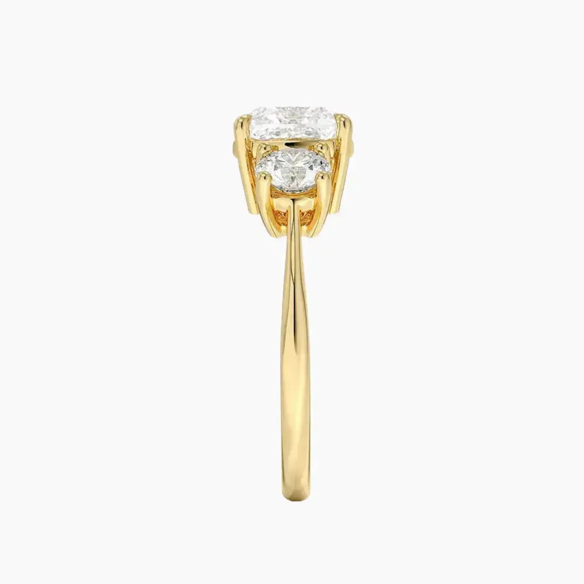 OBSER602 - Seraphina Three Stone Cushion engagement ring setting view 9