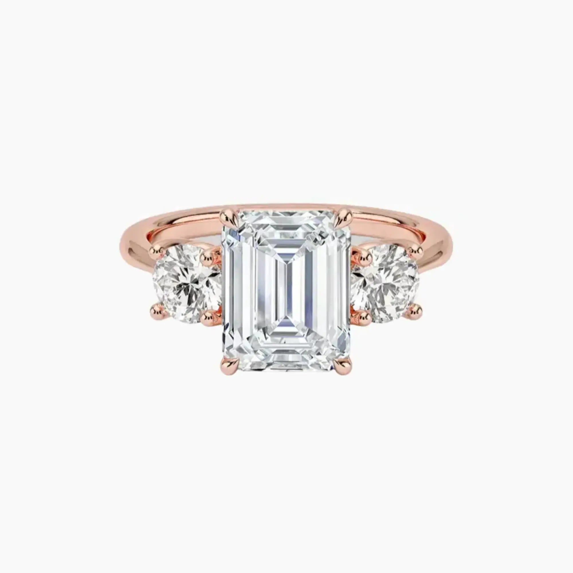 OBSER599 - Seraphina Three Stone Emerald engagement ring setting view 4