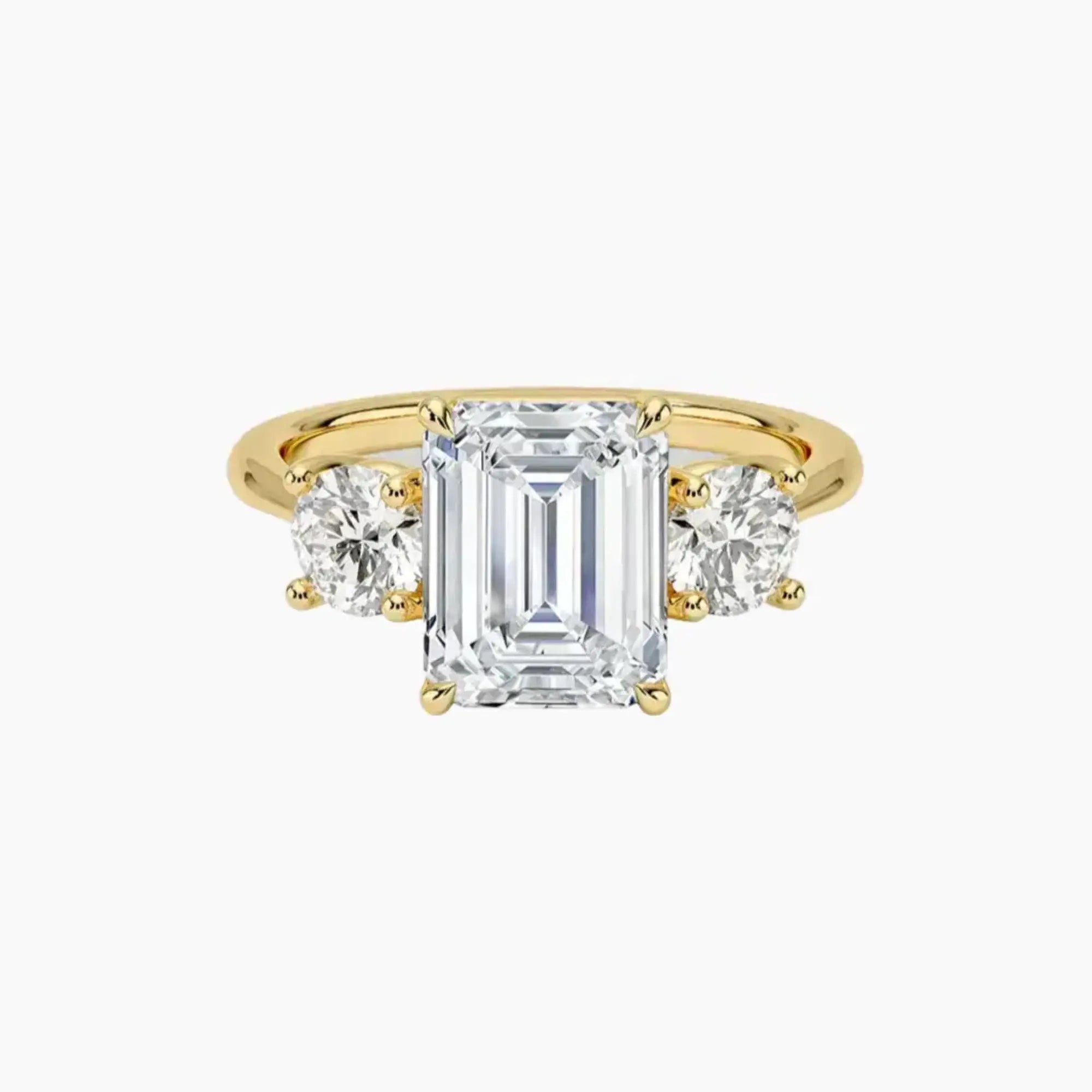 OBSER599 - Seraphina Three Stone Emerald engagement ring setting view 7