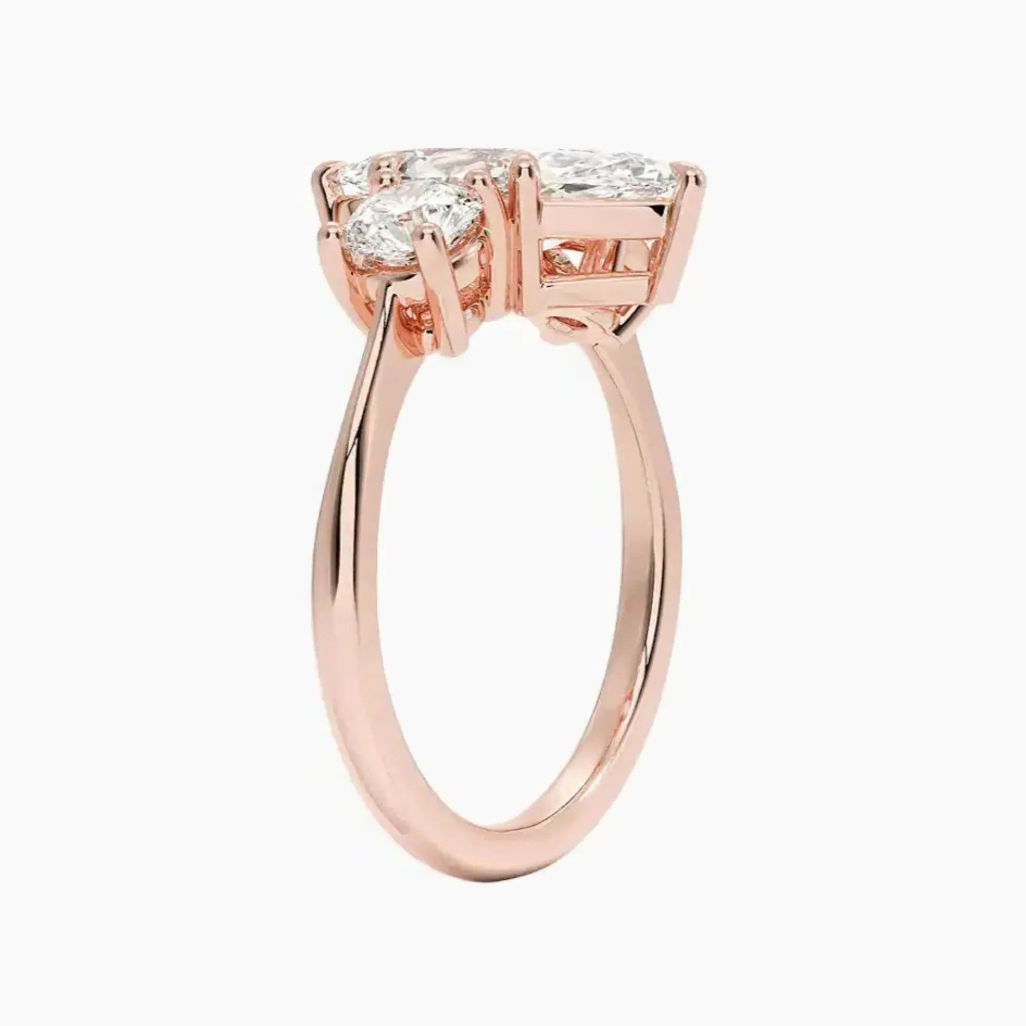 OBSER598 - Seraphina Three Stone Marquise engagement ring setting view 5