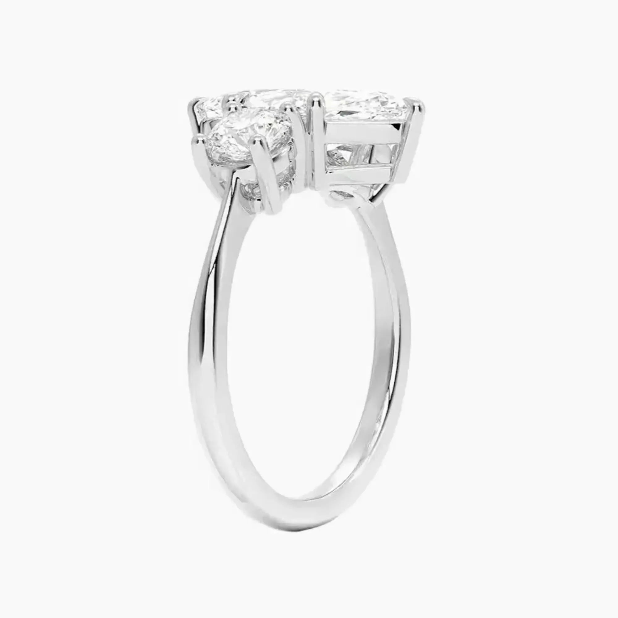 OBSER598 - Seraphina Three Stone Marquise engagement ring setting view 2