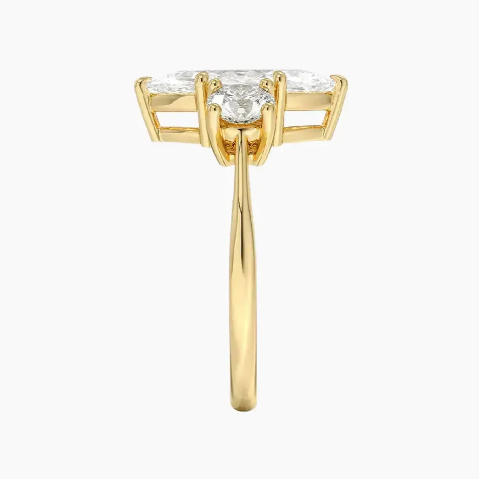 OBSER598 - Seraphina Three Stone Marquise engagement ring setting view 9