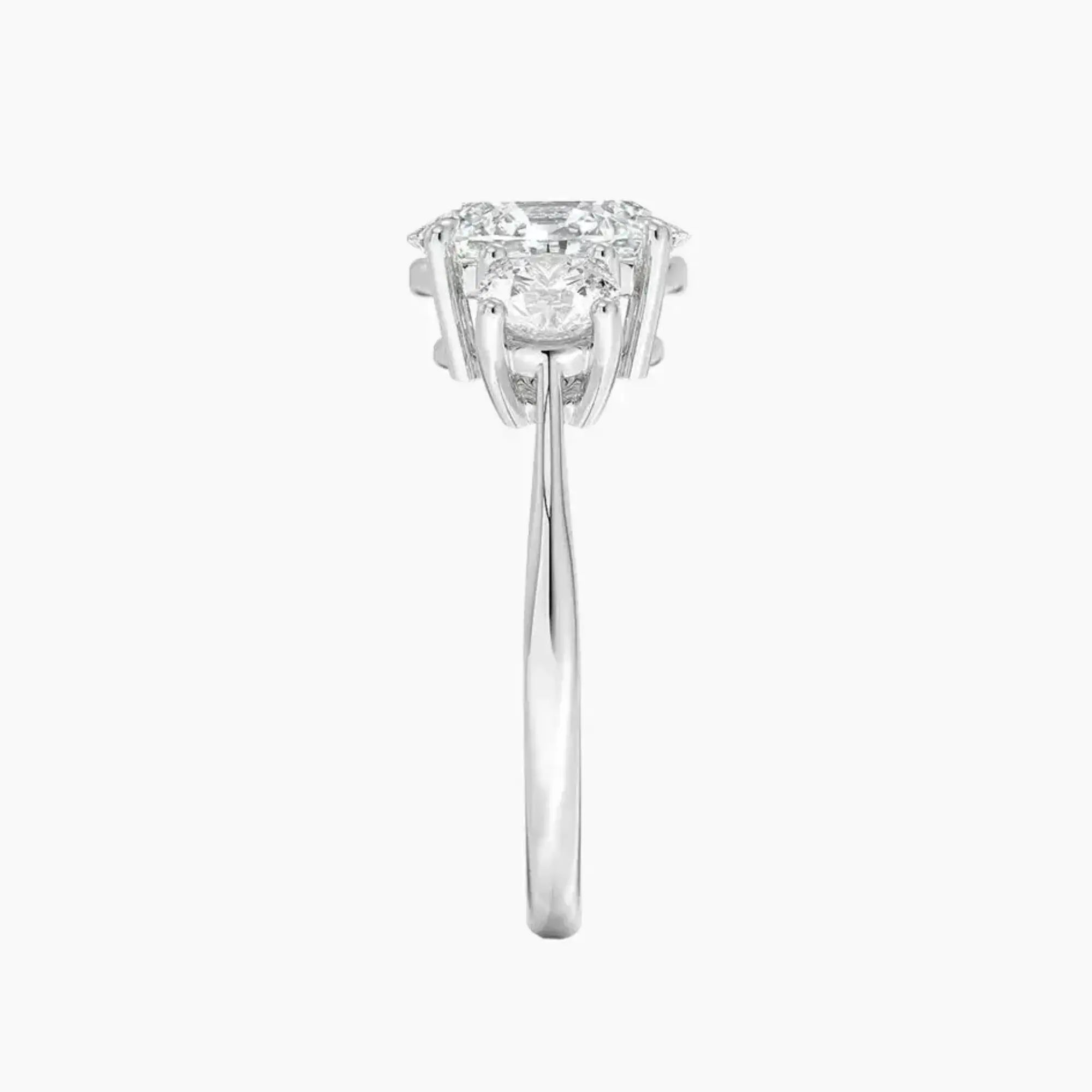 OBSER603 - Seraphina Three Stone Oval engagement ring setting view 3