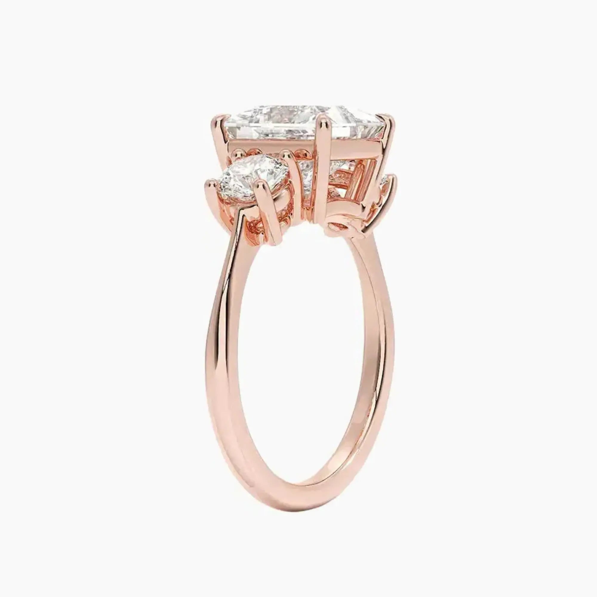 OBSER600 - Seraphina Three Stone Princess engagement ring setting view 5
