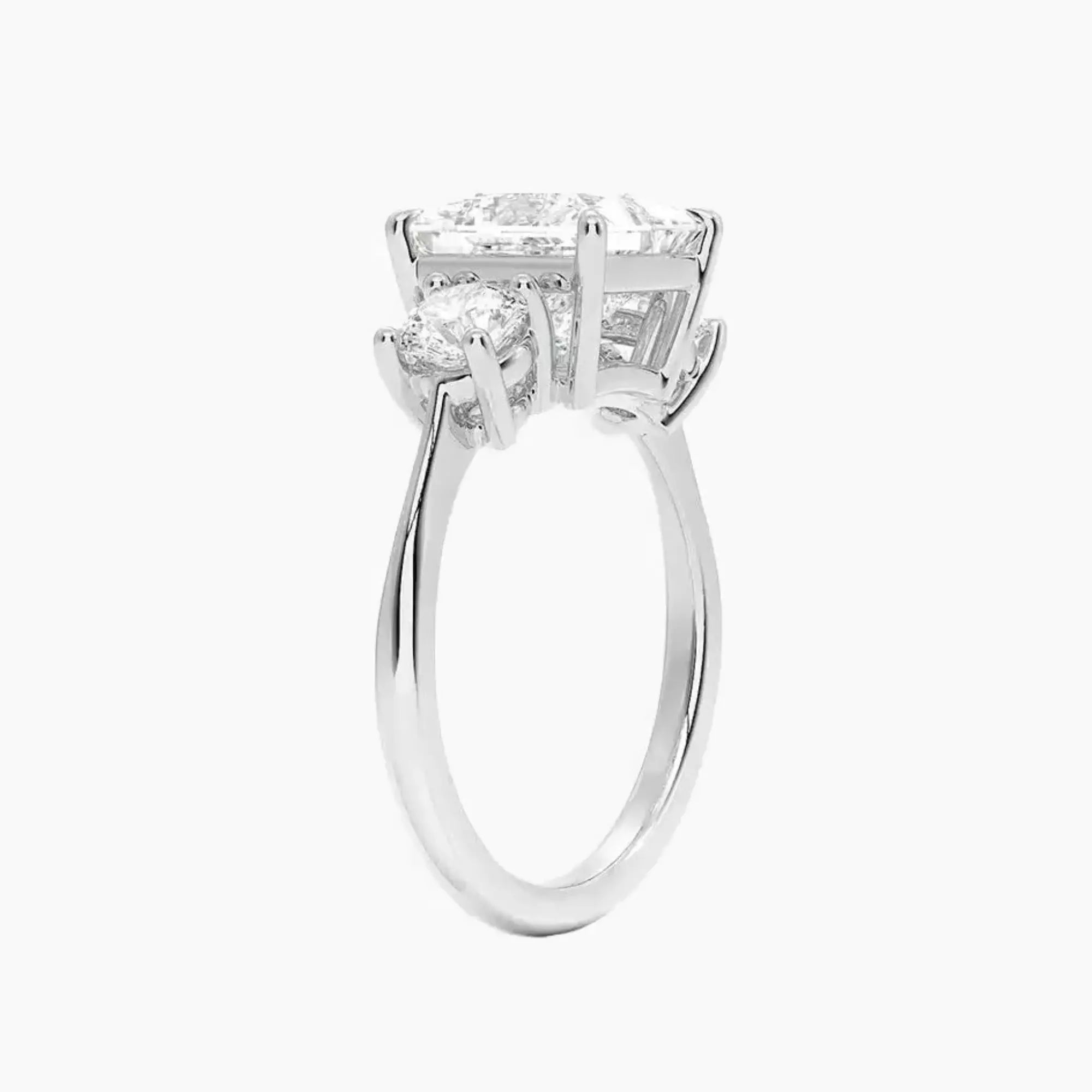 OBSER600 - Seraphina Three Stone Princess engagement ring setting view 2