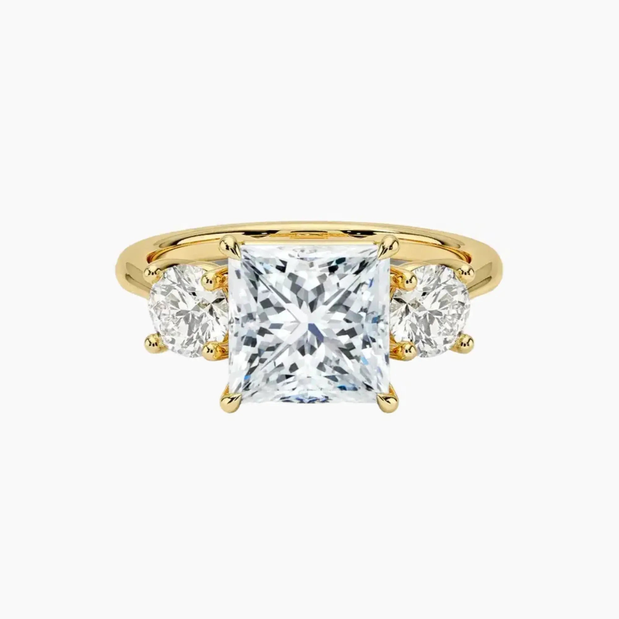 OBSER600 - Seraphina Three Stone Princess engagement ring setting view 7