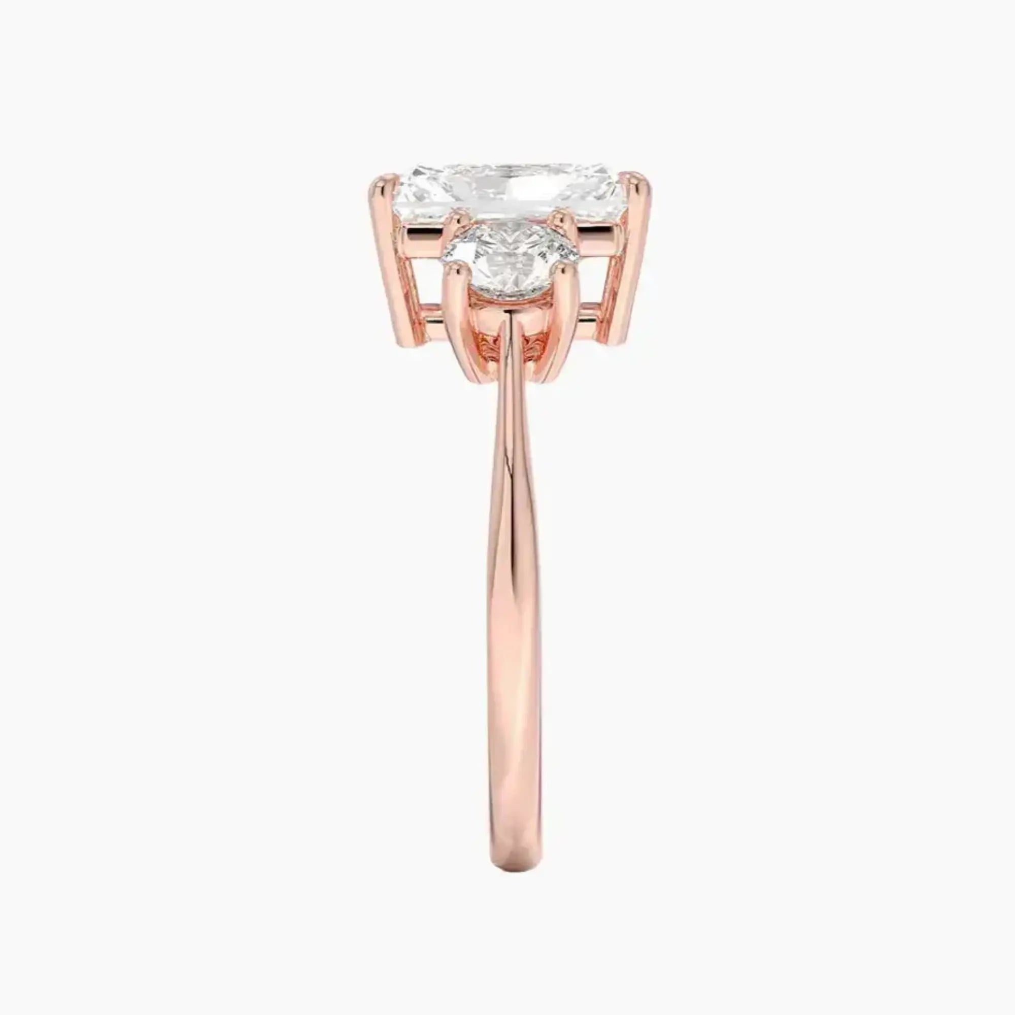 OBSER596 - Seraphina Three Stone Radiant engagement ring setting view 6