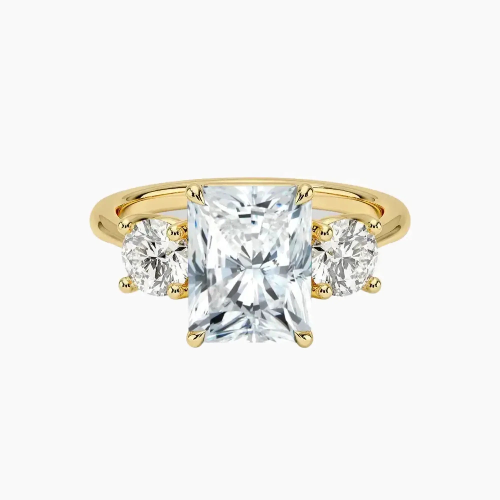 OBSER596 - Seraphina Three Stone Radiant engagement ring setting view 7
