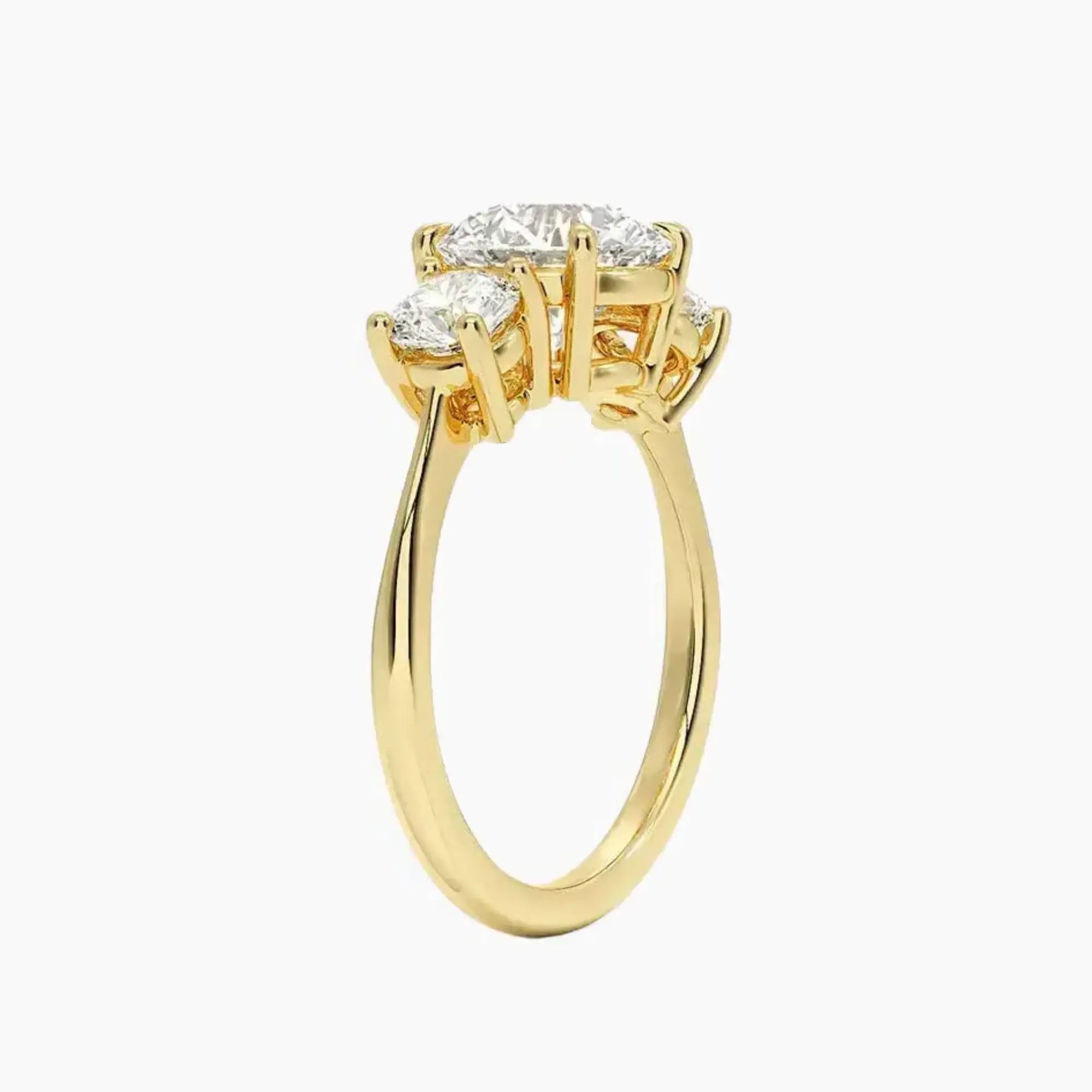 OBSER604 - Seraphina Three Stone Round engagement ring setting view 8