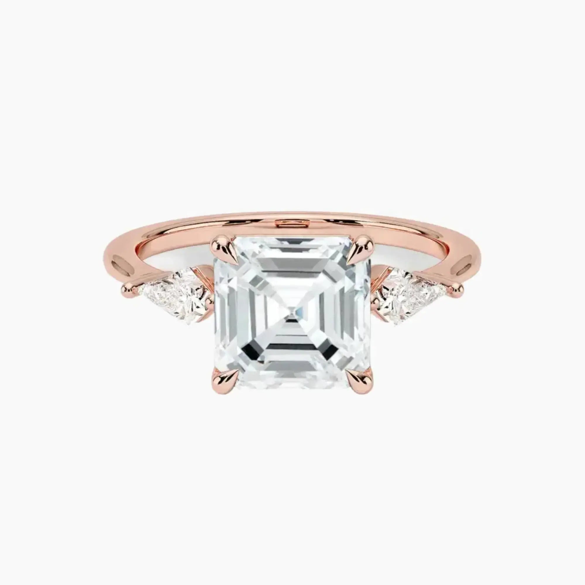 OBSER552 - Isolde Three Stone Asscher engagement ring setting view 4