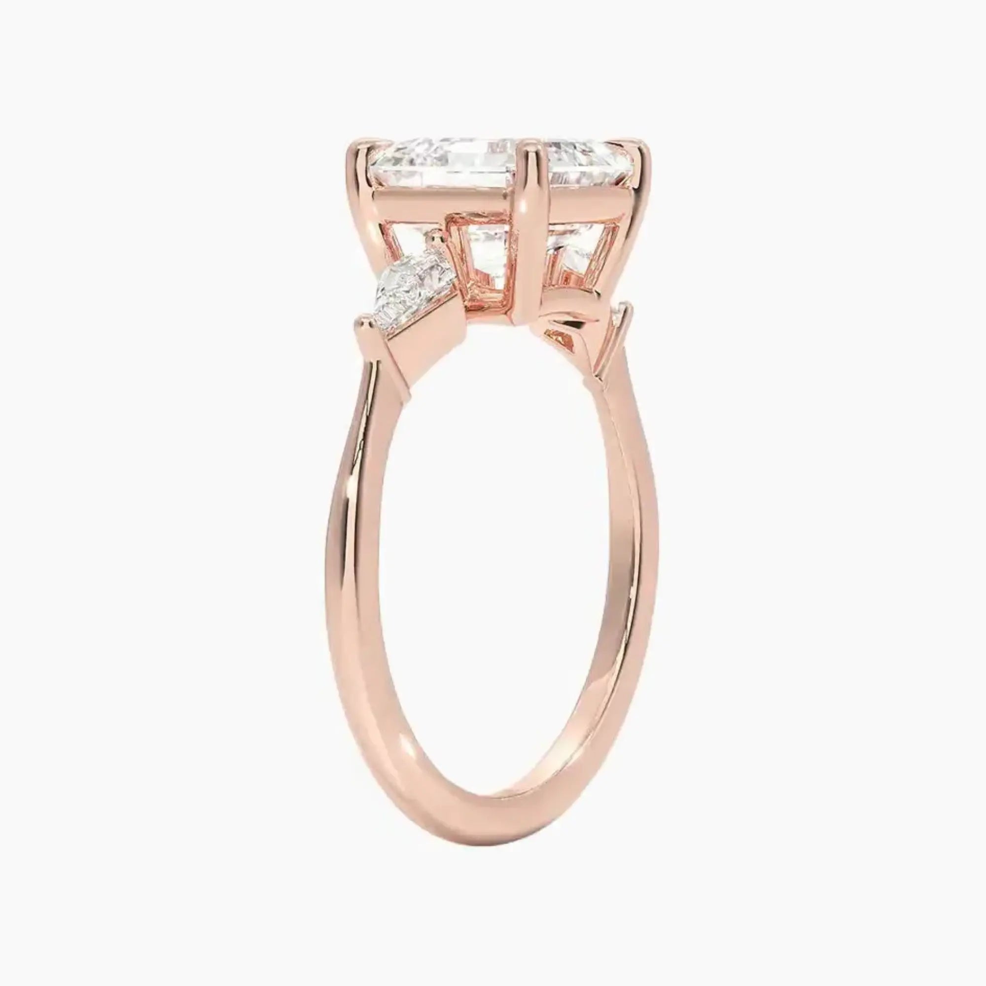 OBSER552 - Isolde Three Stone Asscher engagement ring setting view 5