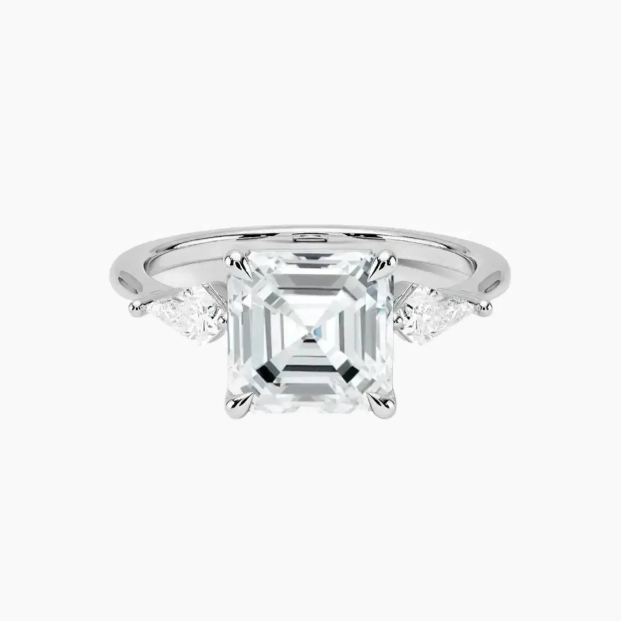OBSER552 - Isolde Three Stone Asscher engagement ring setting view 1