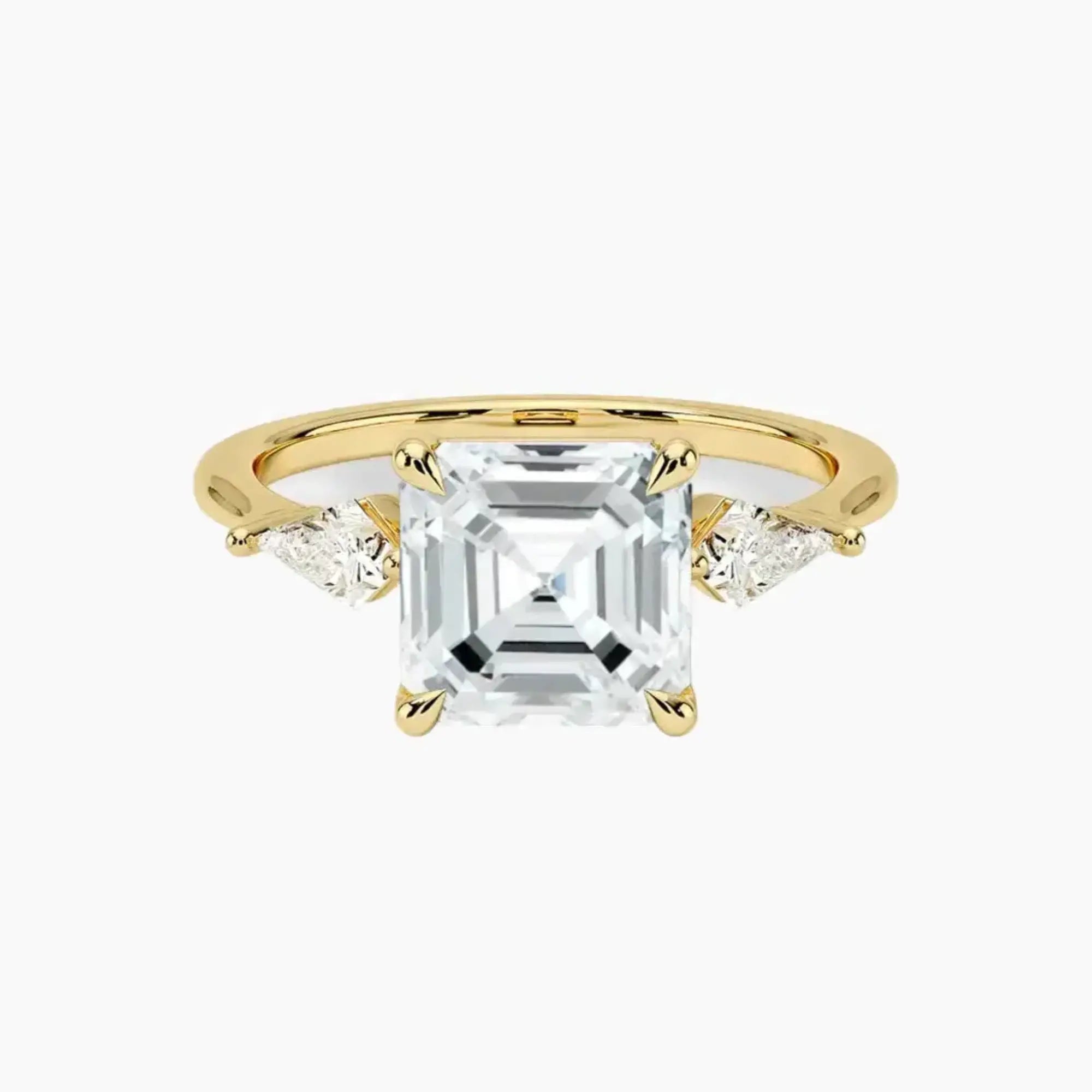 OBSER552 - Isolde Three Stone Asscher engagement ring setting view 7