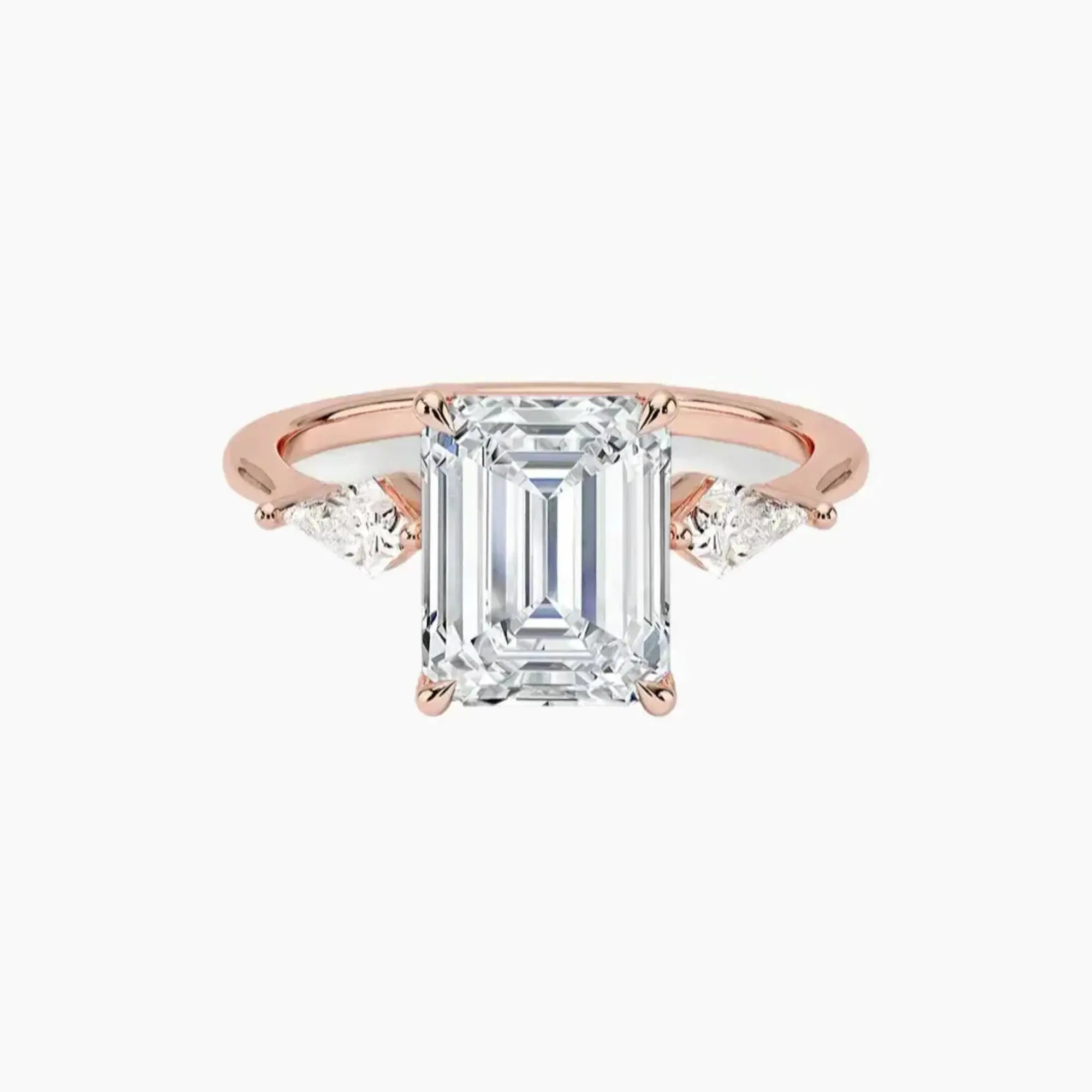 OBSER554 - Isolde Three Stone Emerald engagement ring setting view 4