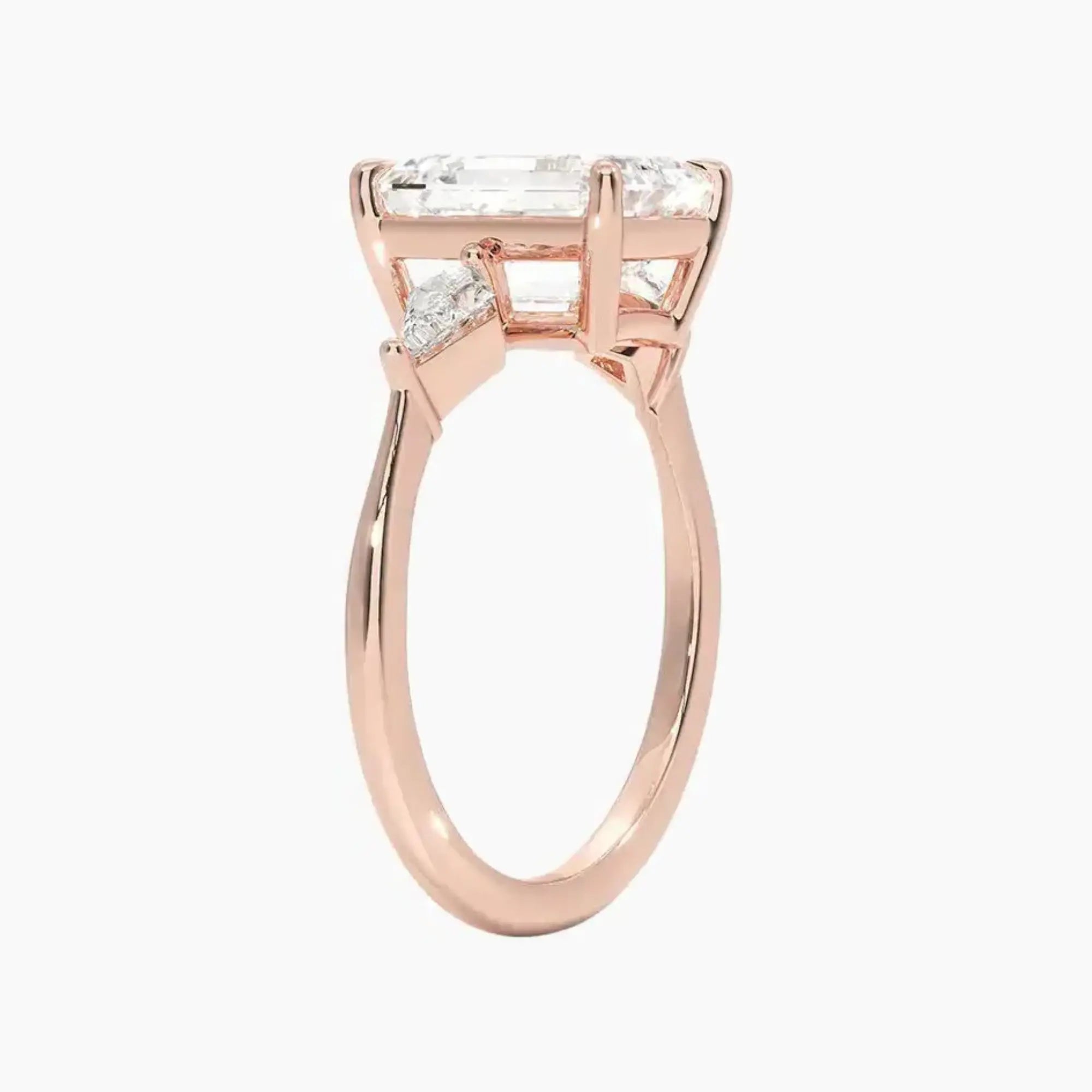 OBSER554 - Isolde Three Stone Emerald engagement ring setting view 5