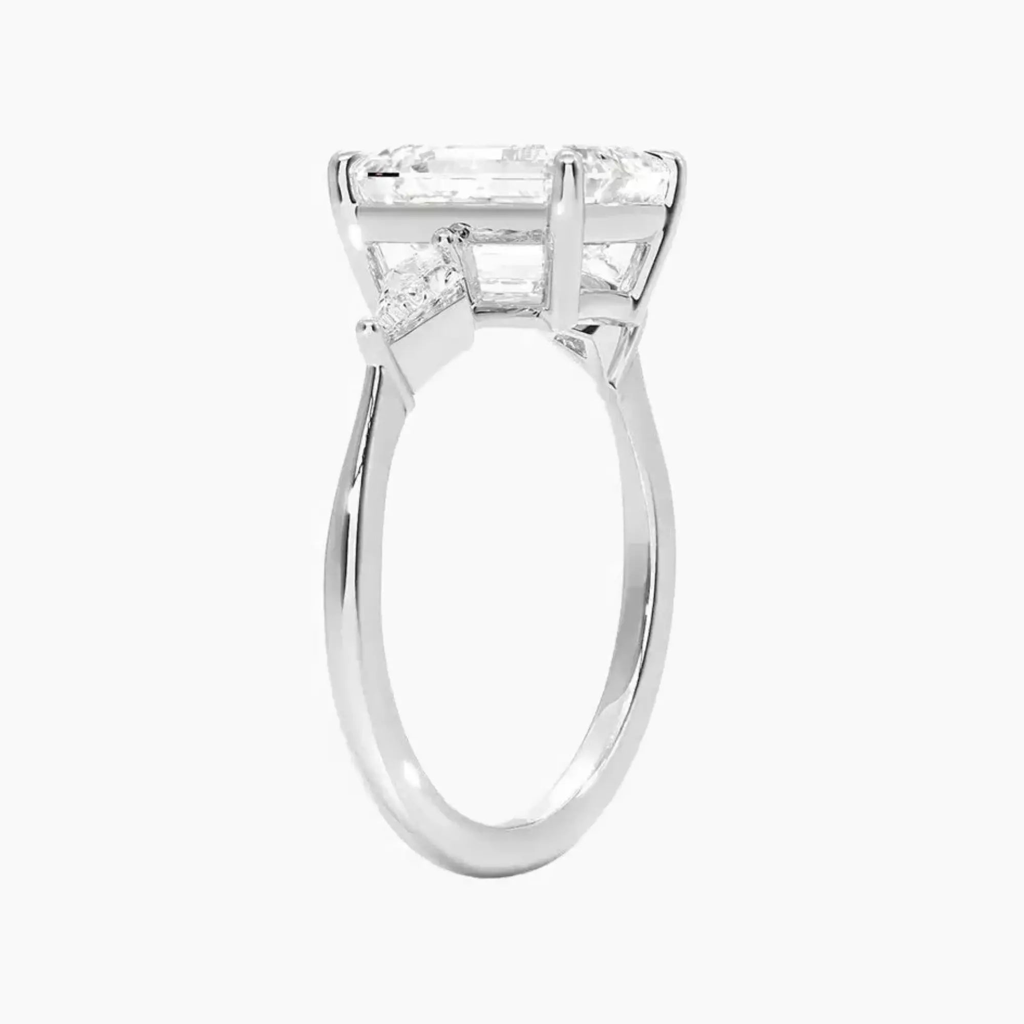 OBSER554 - Isolde Three Stone Emerald engagement ring setting view 2