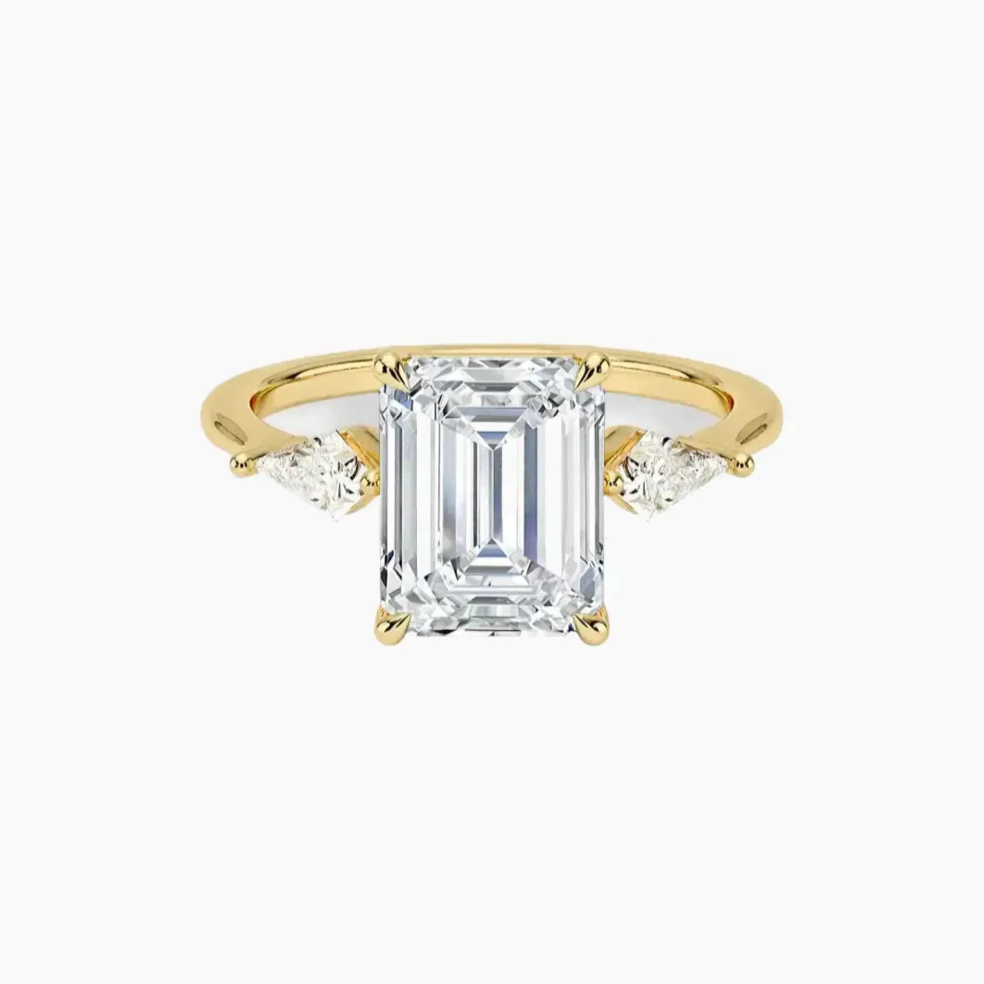 OBSER554 - Isolde Three Stone Emerald engagement ring setting view 7