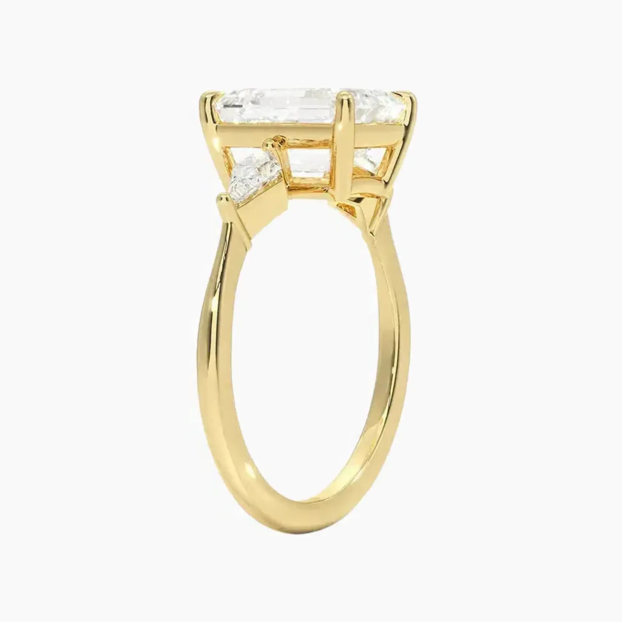 OBSER554 - Isolde Three Stone Emerald engagement ring setting view 8