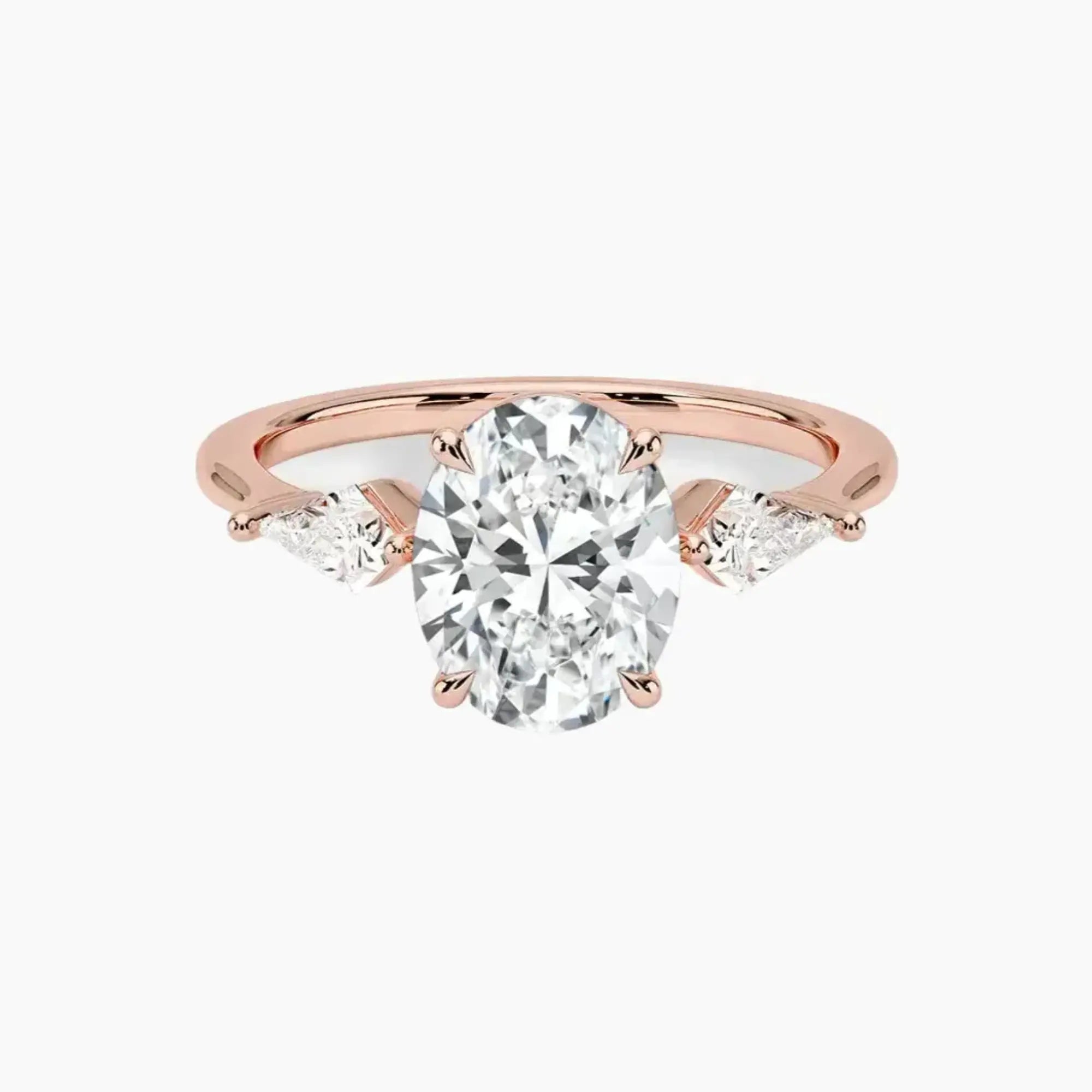 OBSER558 - Isolde Three Stone Oval engagement ring setting view 4