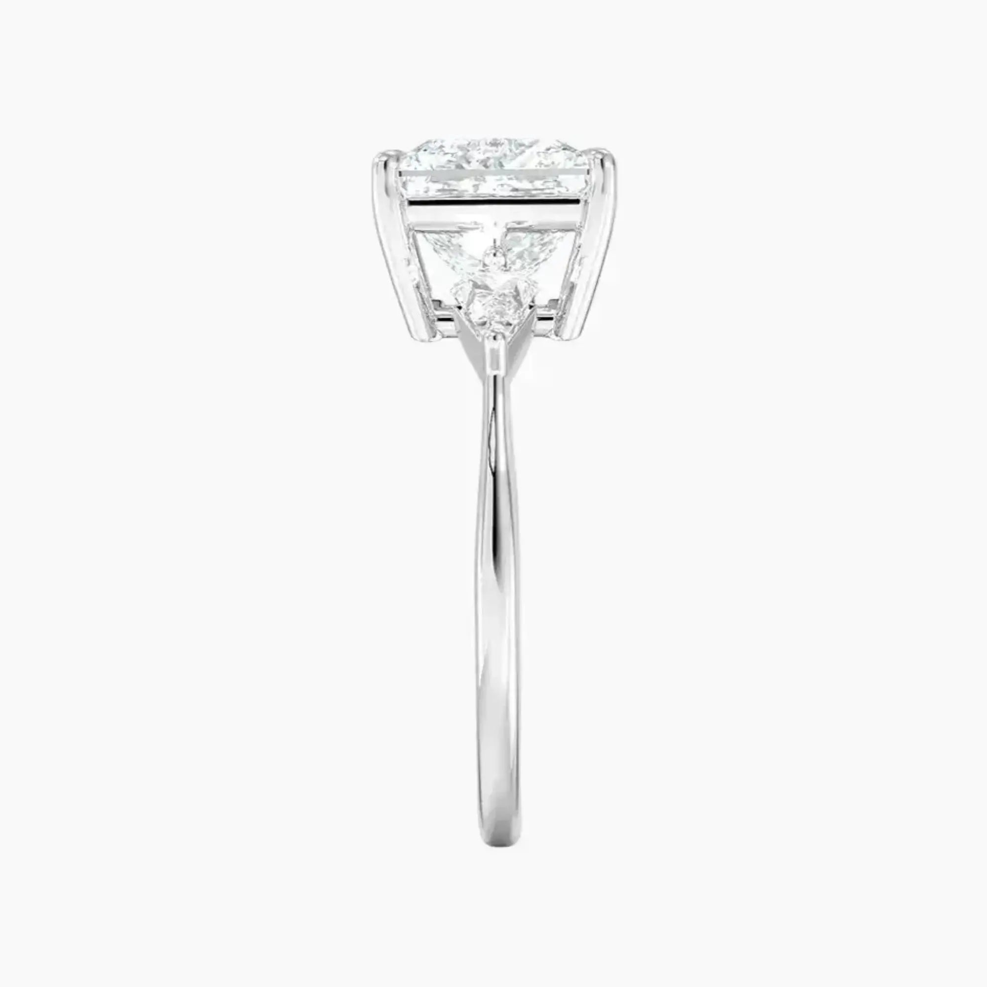 OBSER555 - Isolde Three Stone Princess engagement ring setting view 3