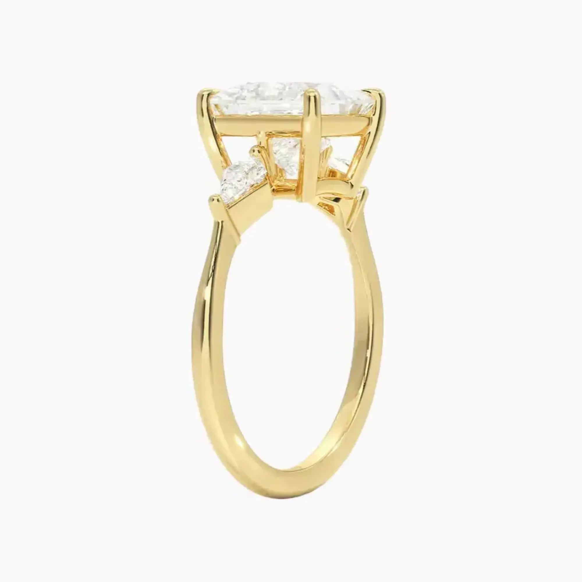 OBSER555 - Isolde Three Stone Princess engagement ring setting view 8