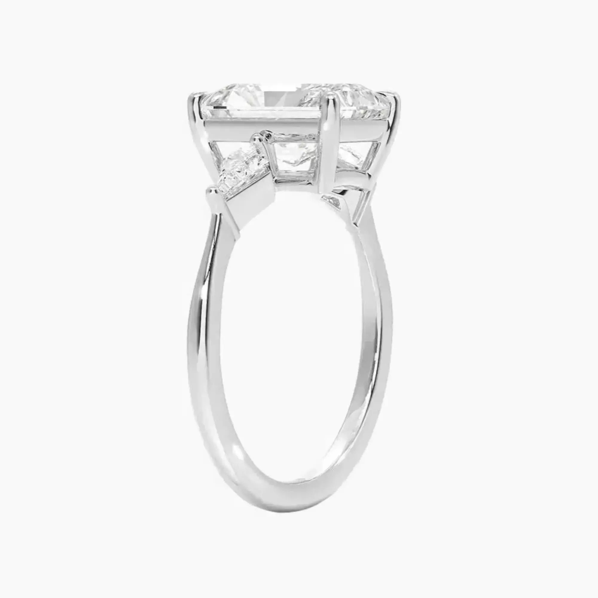 OBSER551 - Isolde Three Stone Radiant engagement ring setting view 2