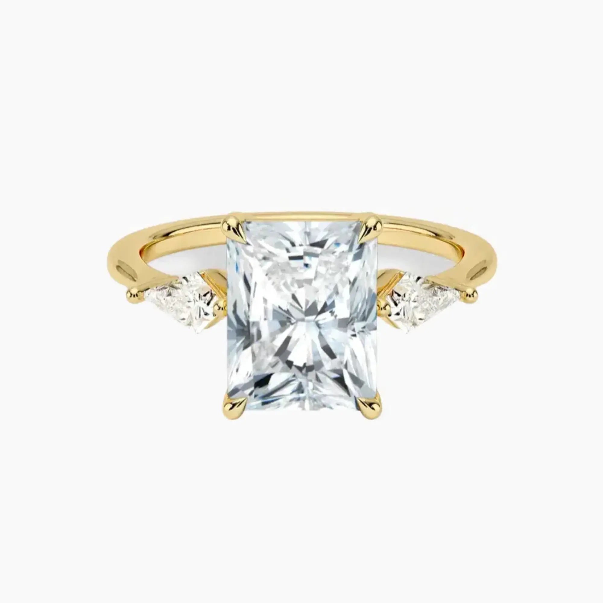 OBSER551 - Isolde Three Stone Radiant engagement ring setting view 7