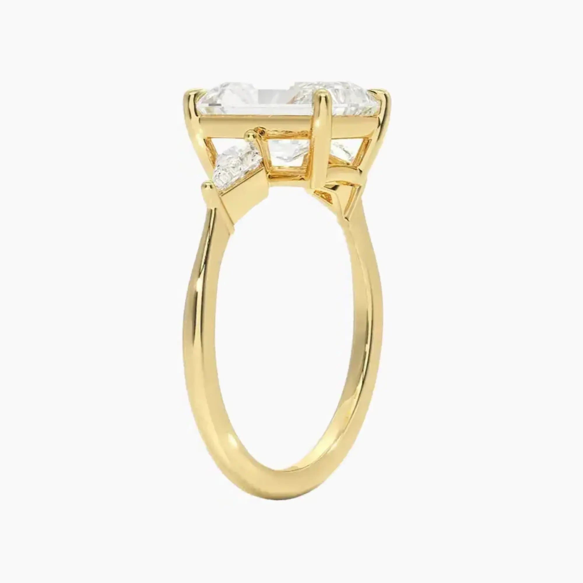 OBSER551 - Isolde Three Stone Radiant engagement ring setting view 8