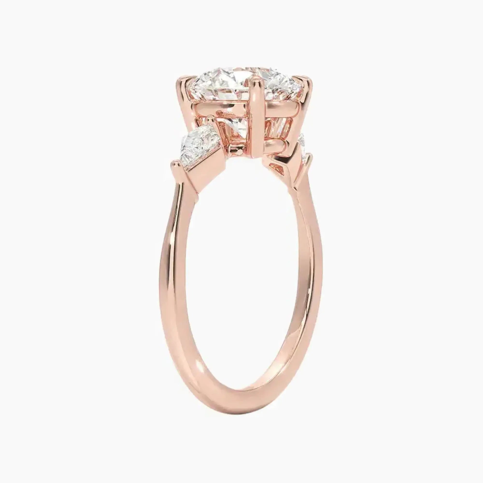 OBSER559 - Isolde Three Stone Round engagement ring setting view 5
