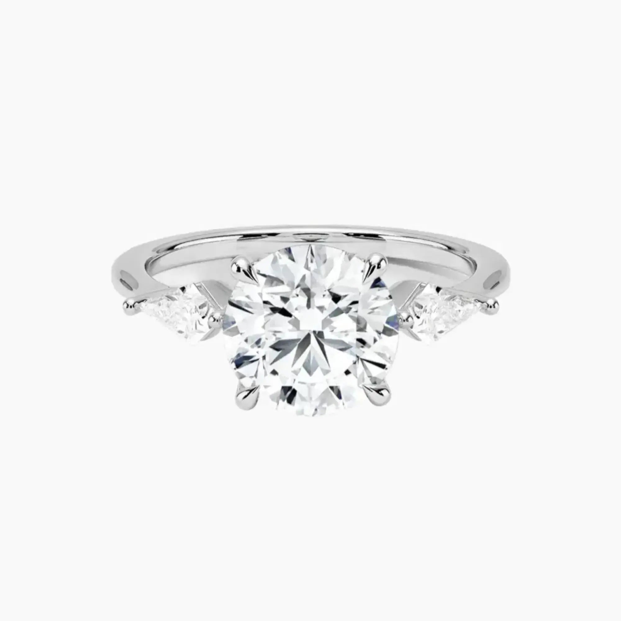 OBSER559 - Isolde Three Stone Round engagement ring setting view 1