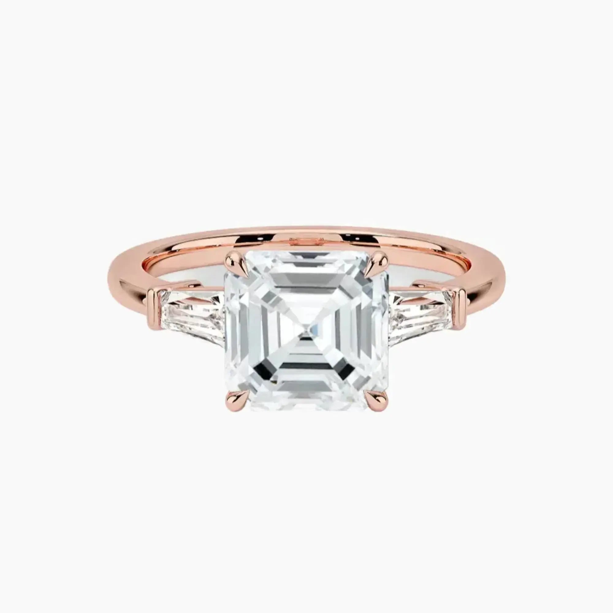 OBSER668 - Nyx Three Stone Asscher engagement ring setting view 4