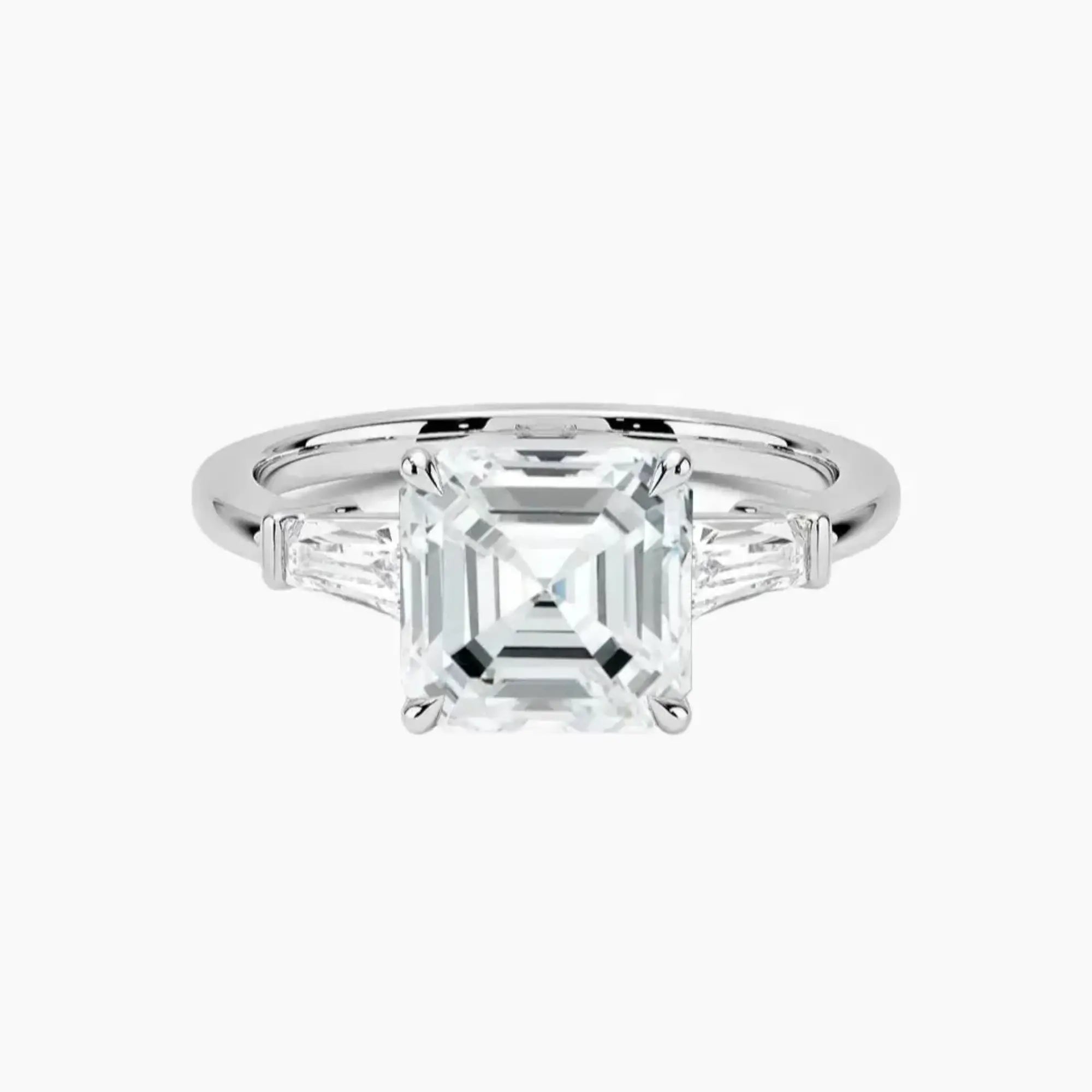 OBSER668 - Nyx Three Stone Asscher engagement ring setting view 1