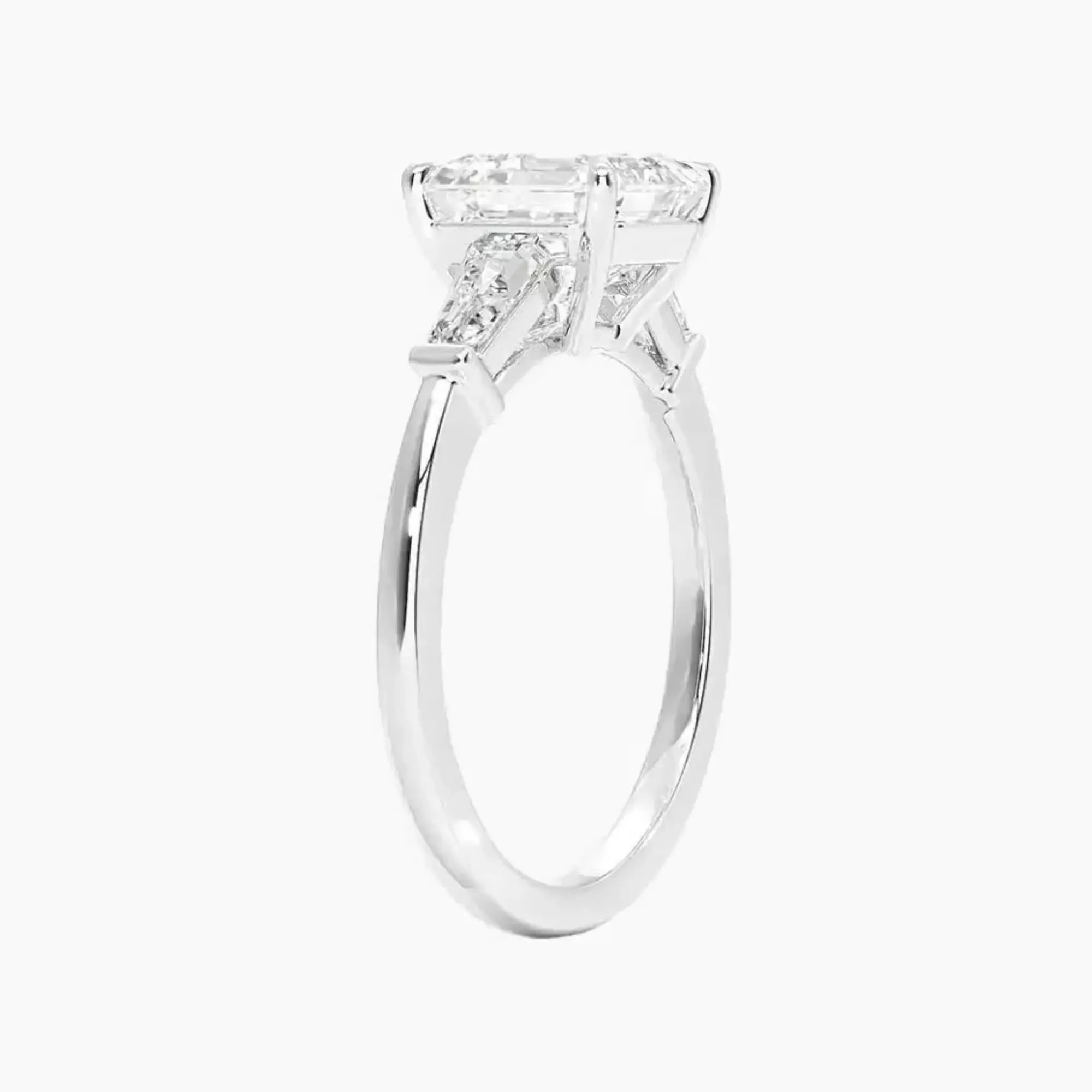 OBSER668 - Nyx Three Stone Asscher engagement ring setting view 2