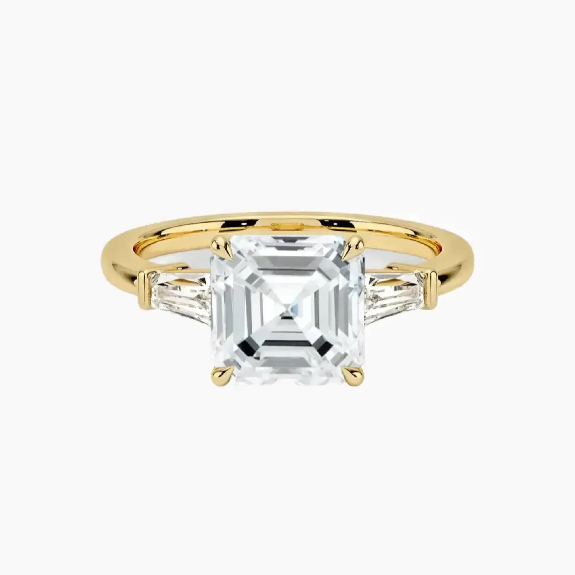OBSER668 - Nyx Three Stone Asscher engagement ring setting view 7
