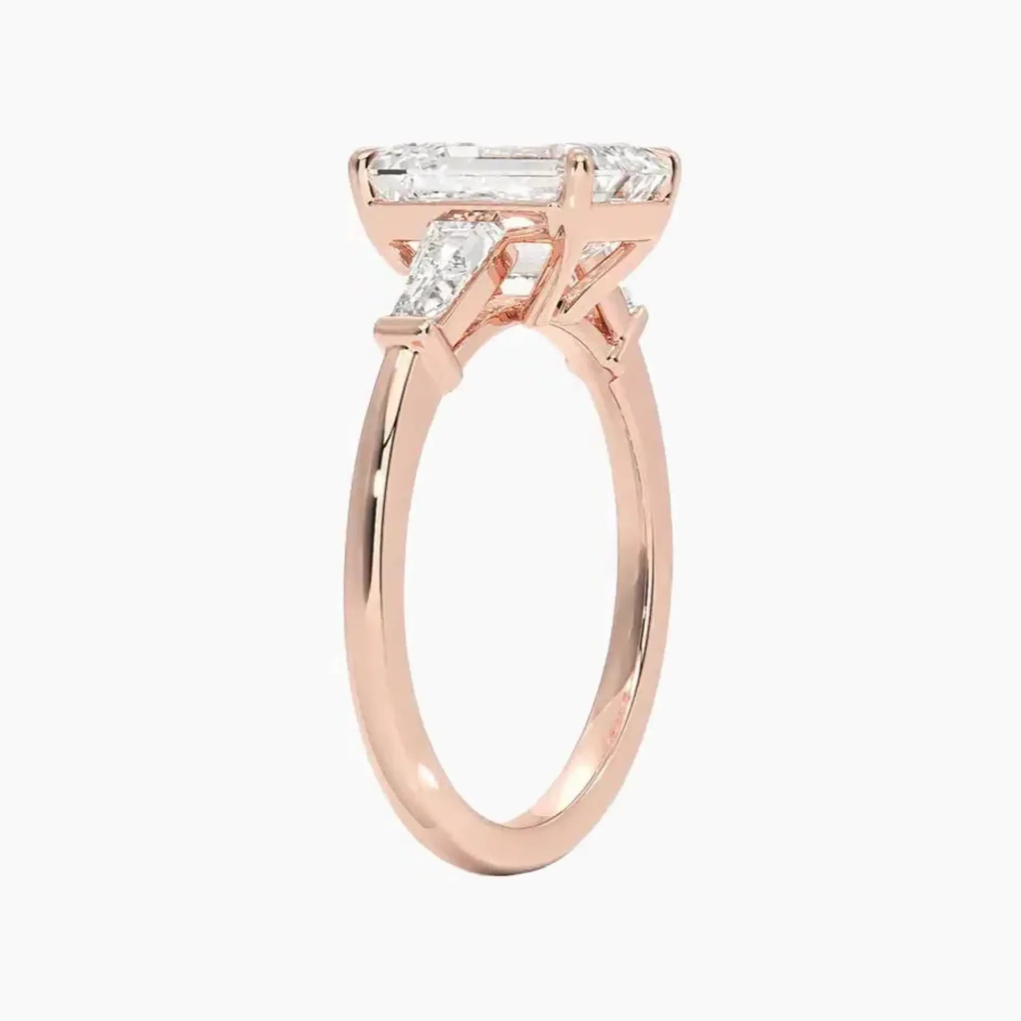 OBSER669 - Nyx Three Stone Emerald engagement ring setting view 5