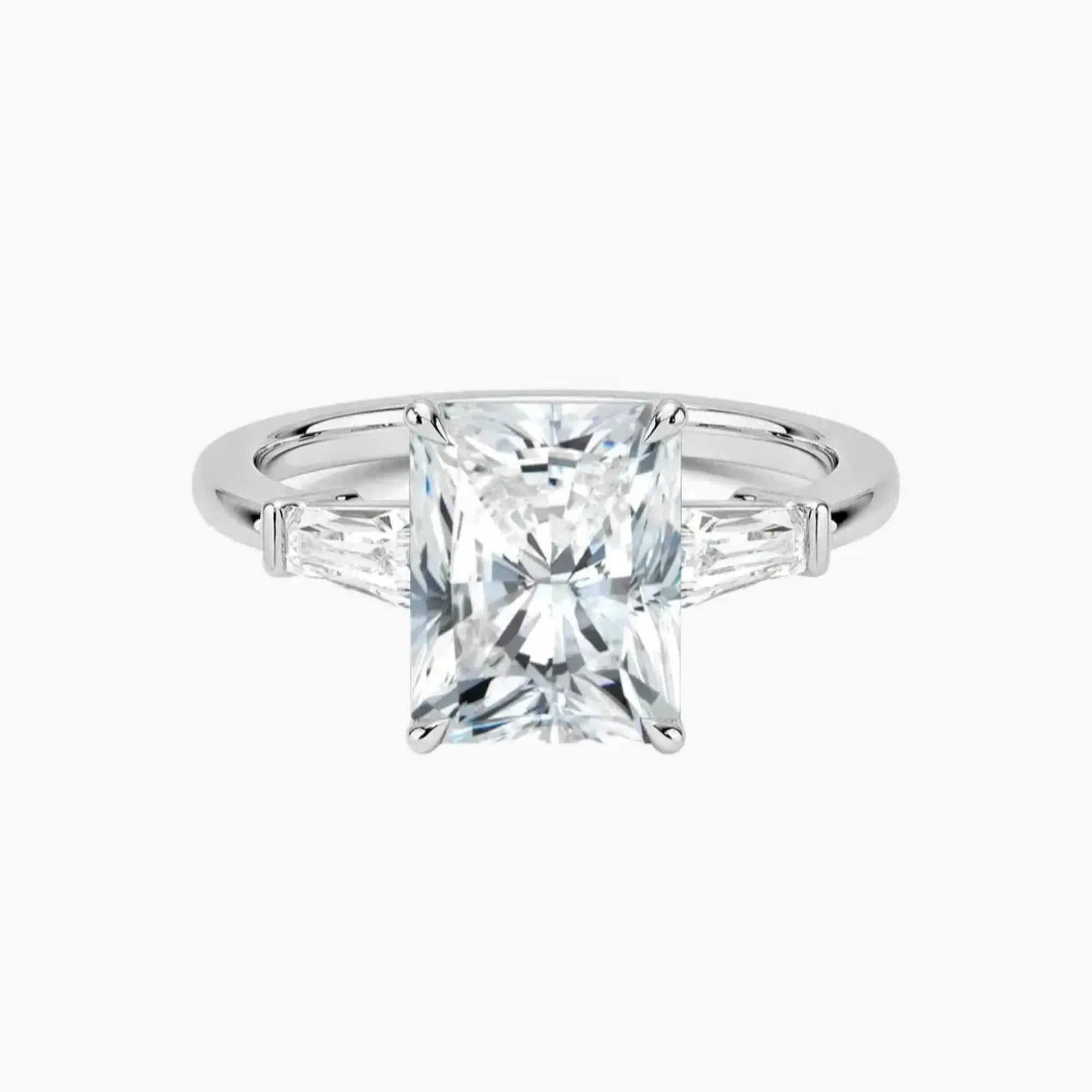 OBSER667 - Nyx Three Stone Radiant engagement ring setting view 1