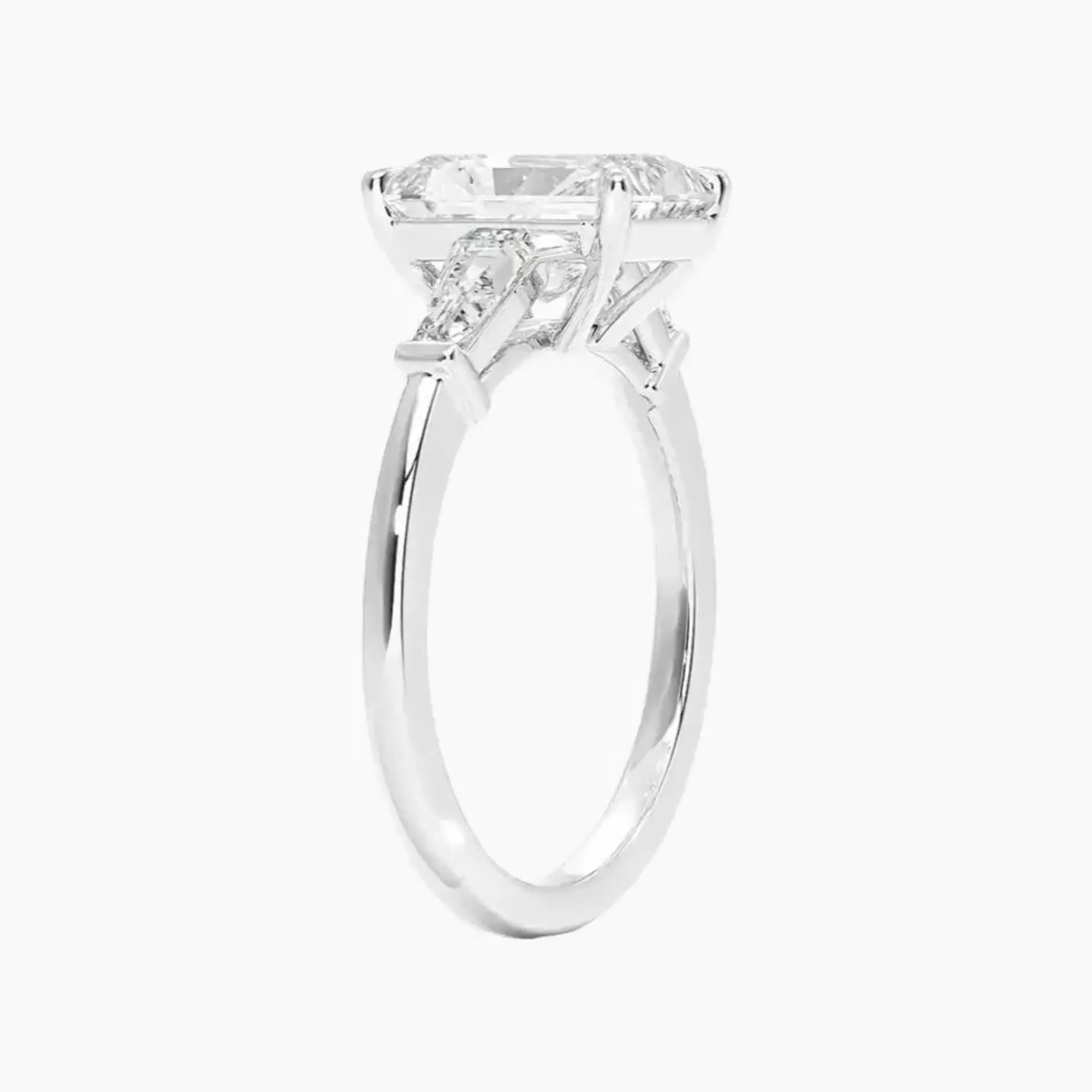 OBSER667 - Nyx Three Stone Radiant engagement ring setting view 2