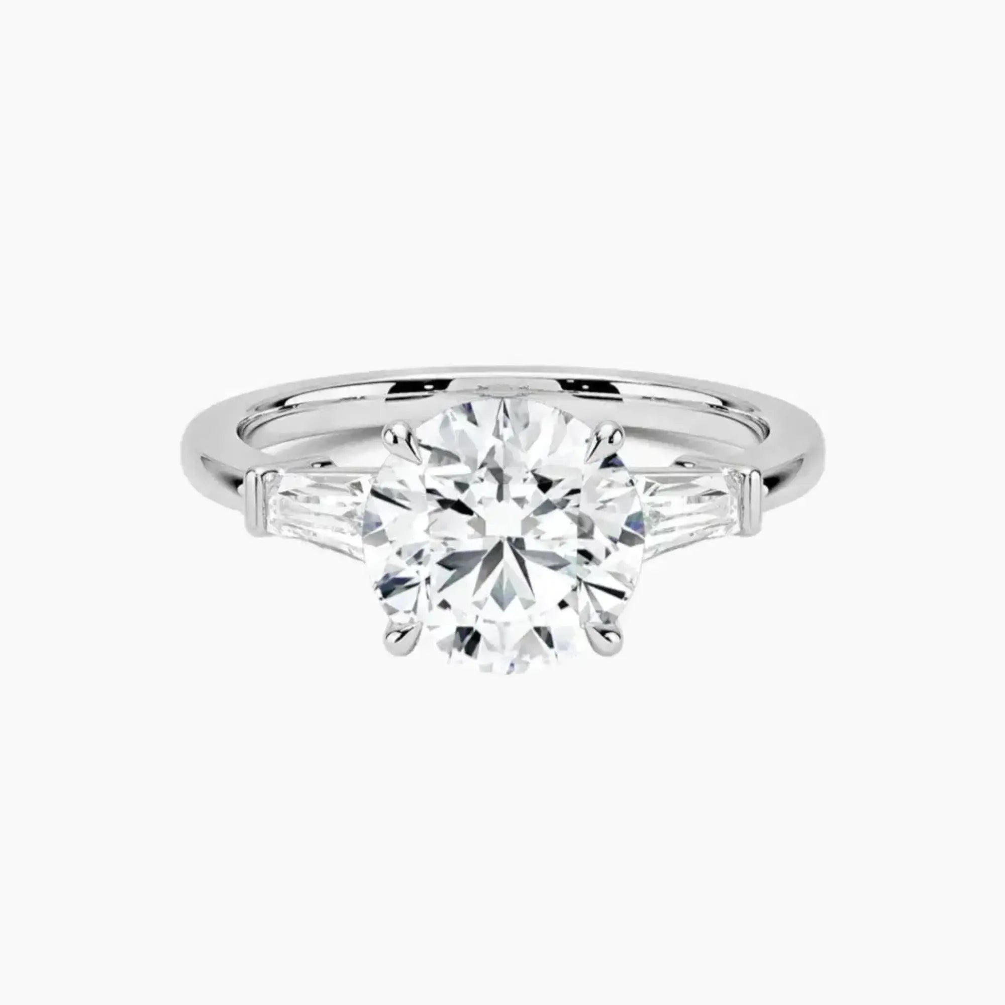 OBSER673 - Nyx Three Stone Round engagement ring setting view 1