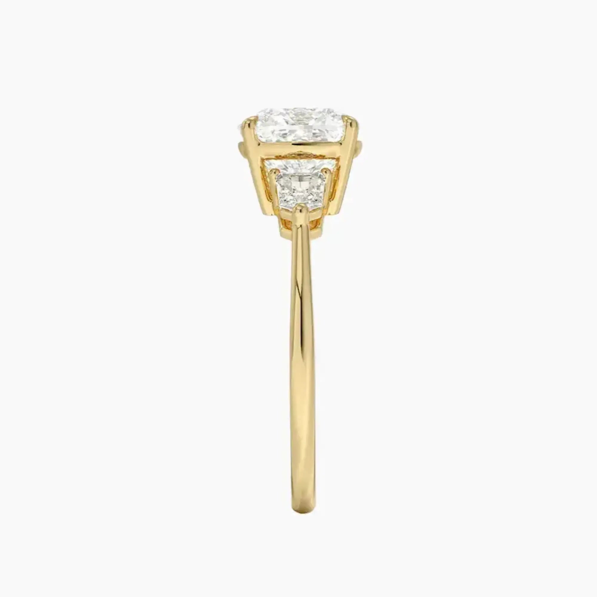 OBSER548 - Thalassa Three Stone Cushion engagement ring setting view 9
