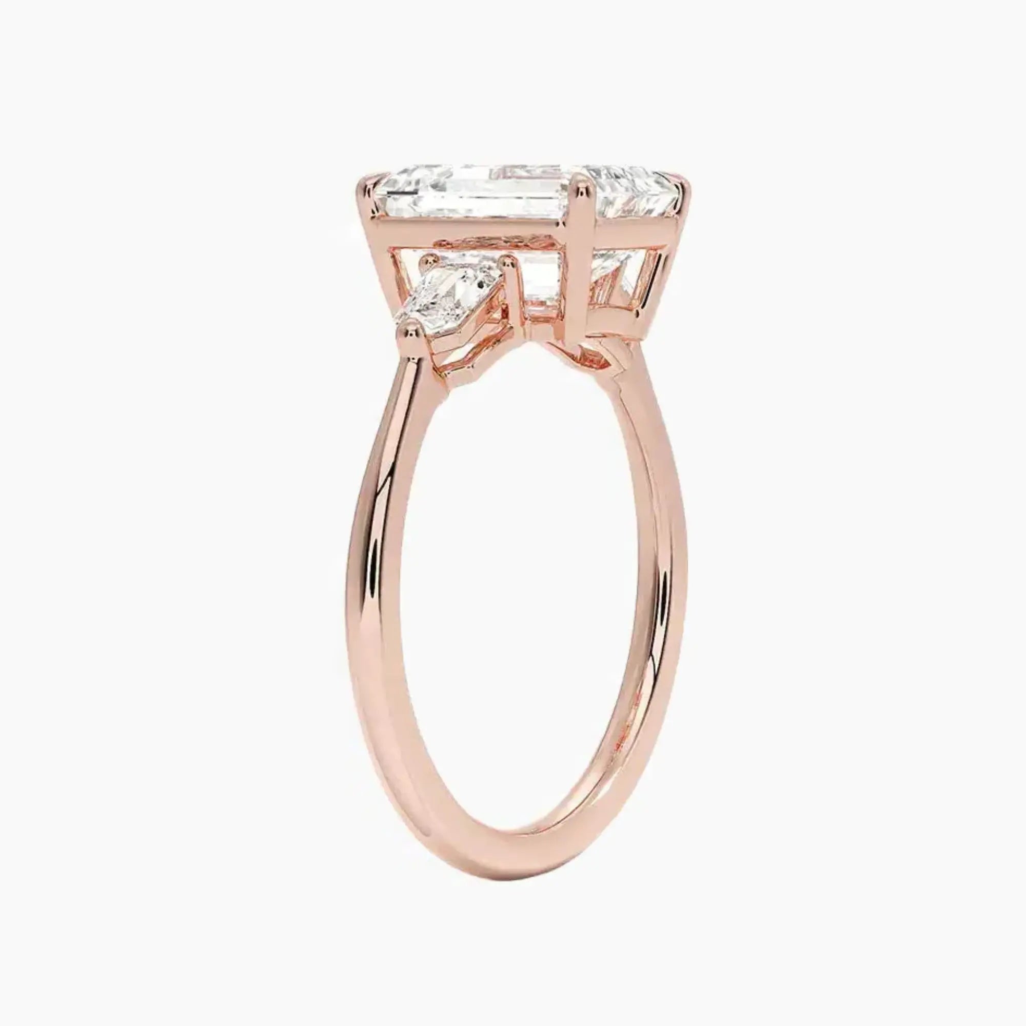 OBSER545 - Thalassa Three Stone Emerald engagement ring setting view 5