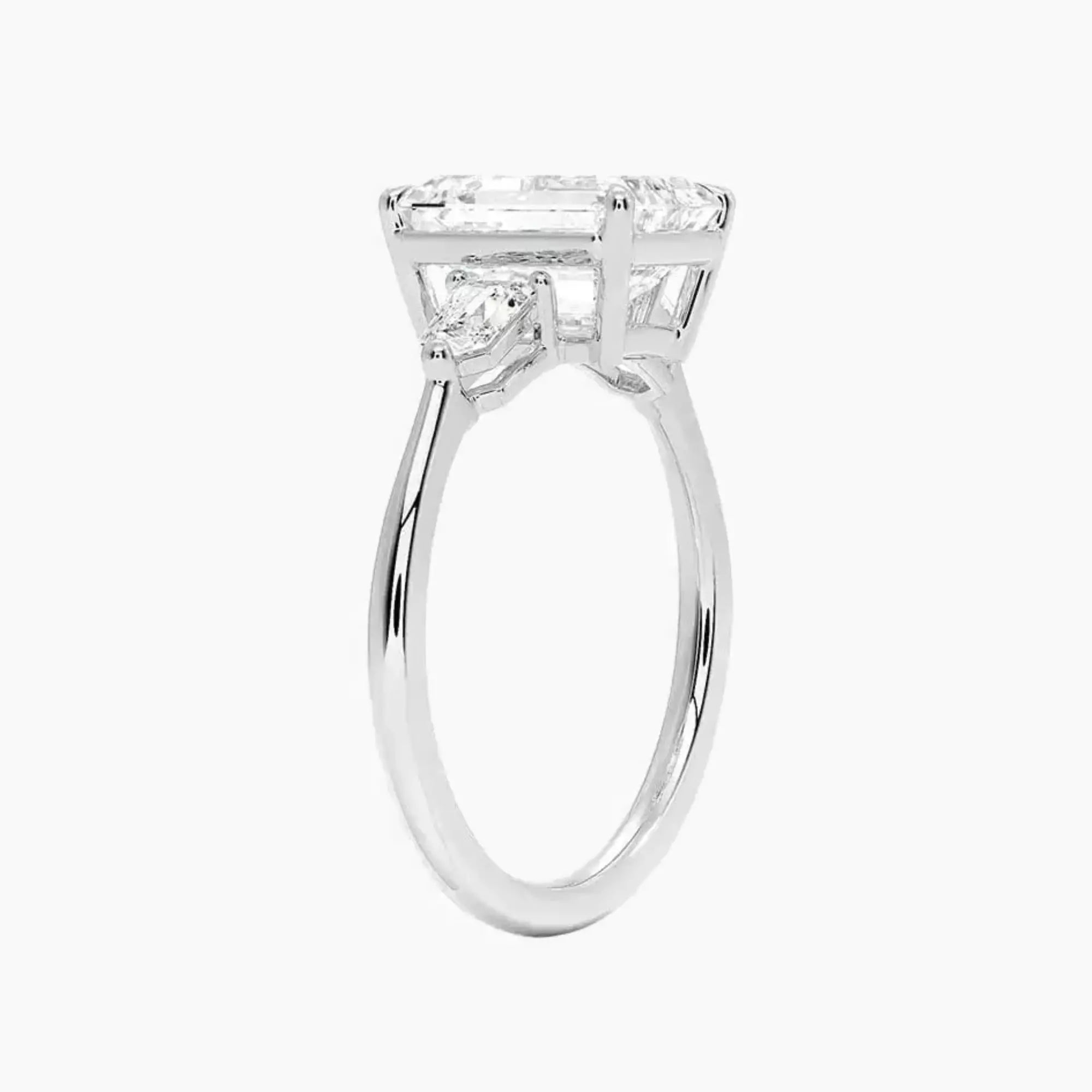 OBSER545 - Thalassa Three Stone Emerald engagement ring setting view 2